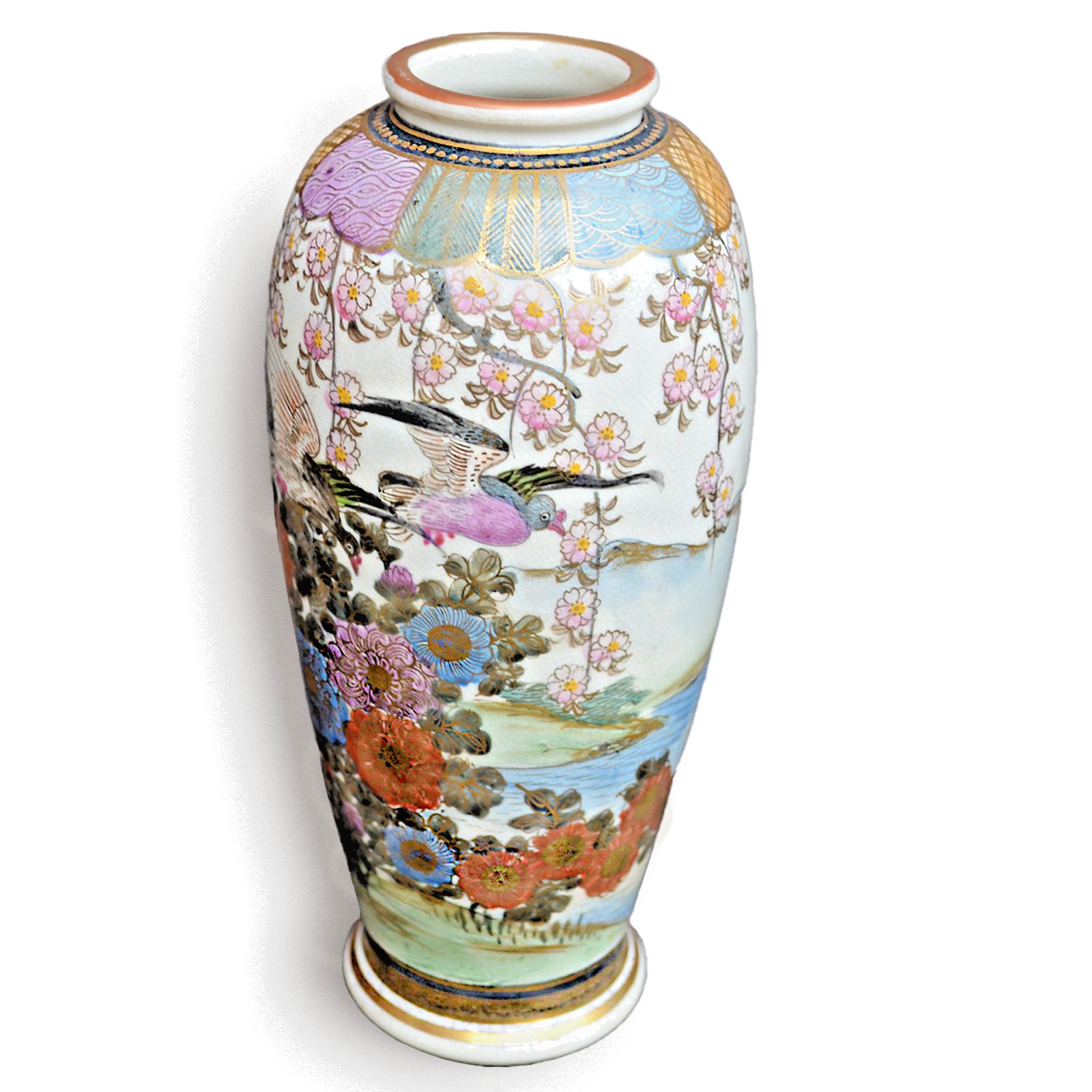 Japanese Late Meiji Satsuma Vase By Furuyama 16.5cm (6.5") High  Lovely Quality photo for sale