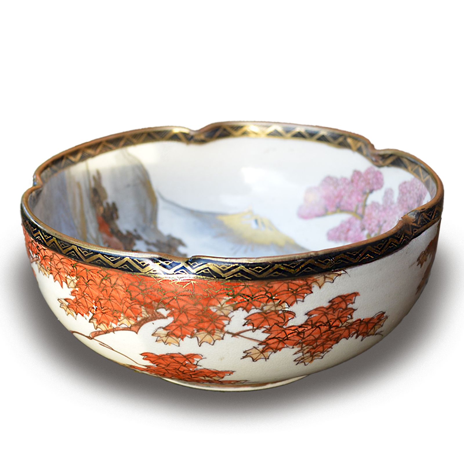 Japanese Late Meiji Satsuma Bowl By Futaji Lovely Quality 16cm D photo vinterior