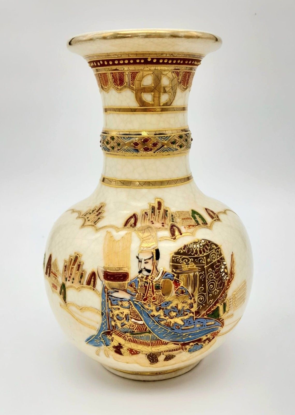 Japanese Meiji Kyo Satsuma Pair Of Vases Kusube Sennosuke  Superb Quality  19cmh photo for sale