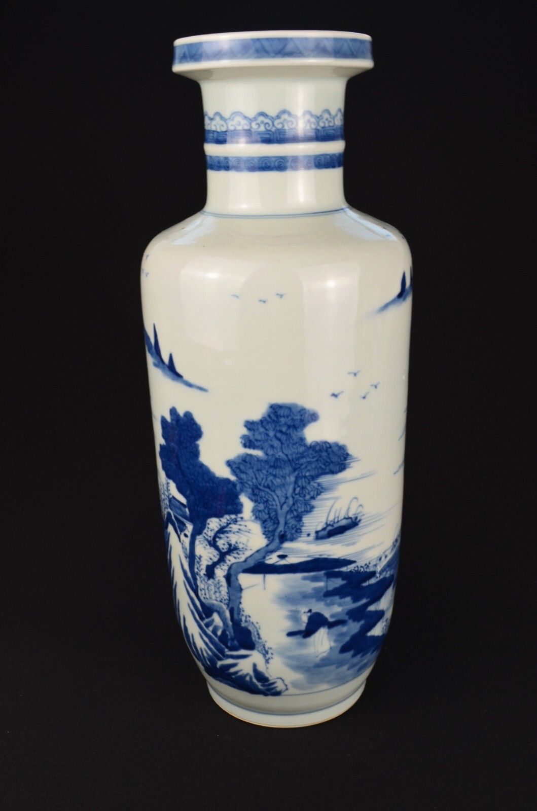 Antique Chinese Rouleau Vase Kangxi Period Form. Qing Dynasty 38cm 18th /19th C photo Home Decor