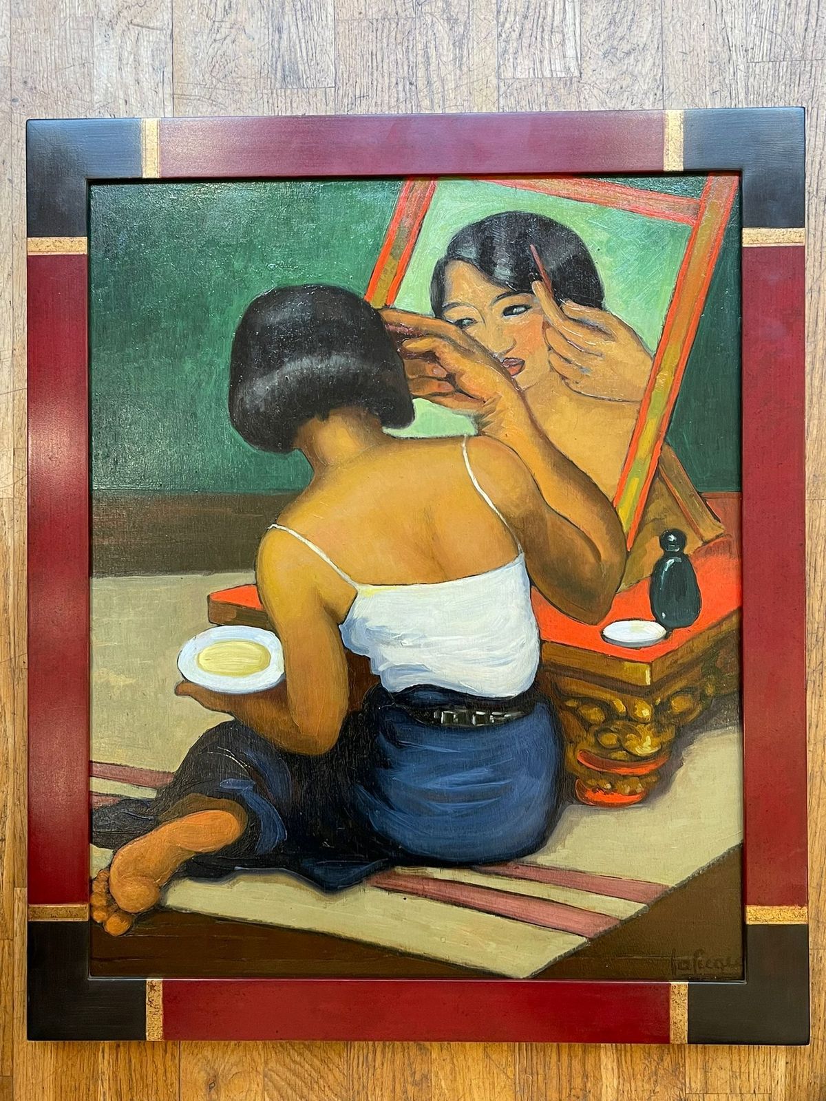 Young Siamese Woman At Her Dressing Table, Léa Lafugie (1890 1972) photo for sale