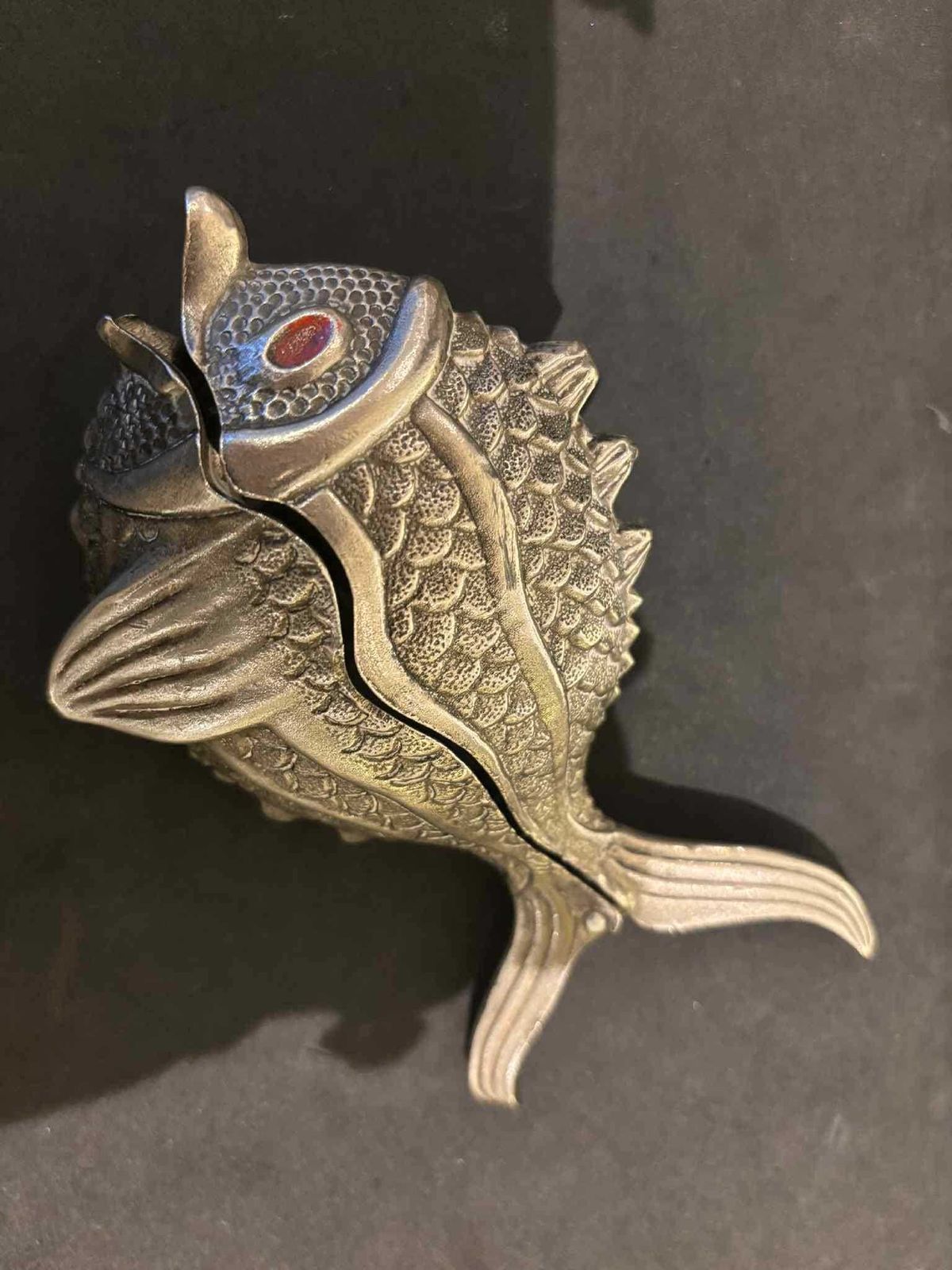 Home Decor Fish Box Originally An Ashtray  Decorative Box Modernist Fish Collectible Barware Mcm 1950s Gift For Him Bar Cart Decor photo
