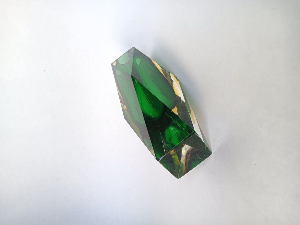 Faceted Sommerso Murano Glass Vase, 1970s photo vinterior
