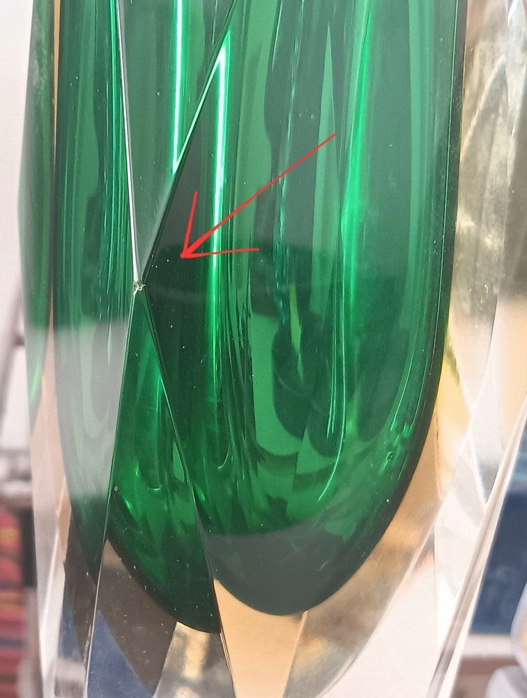Faceted Sommerso Murano Glass Vase, 1970s photo buy