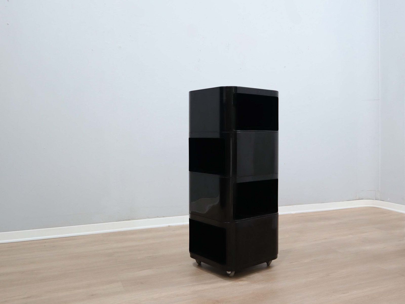 Kartell Componibili 4970 Anna Castelli Vintage Black Modular Trolley 1960s