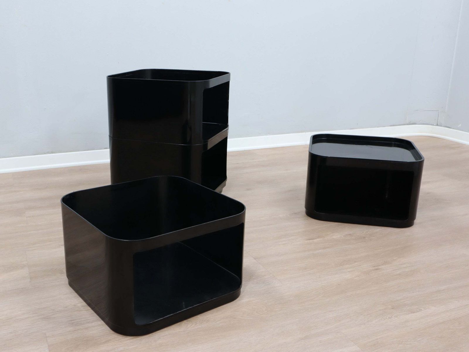 Kartell Componibili 4970 Anna Castelli Vintage Black Modular Trolley 1960s photo 875.0