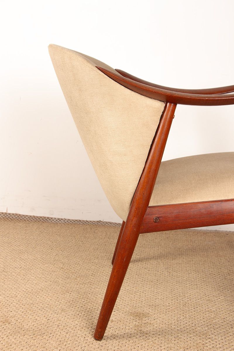 Paire de fauteuils scandinaves en teck et tissu, modèle New Tyrol par Gerhard Berg pour Westnofa, 1960. photo vinterior