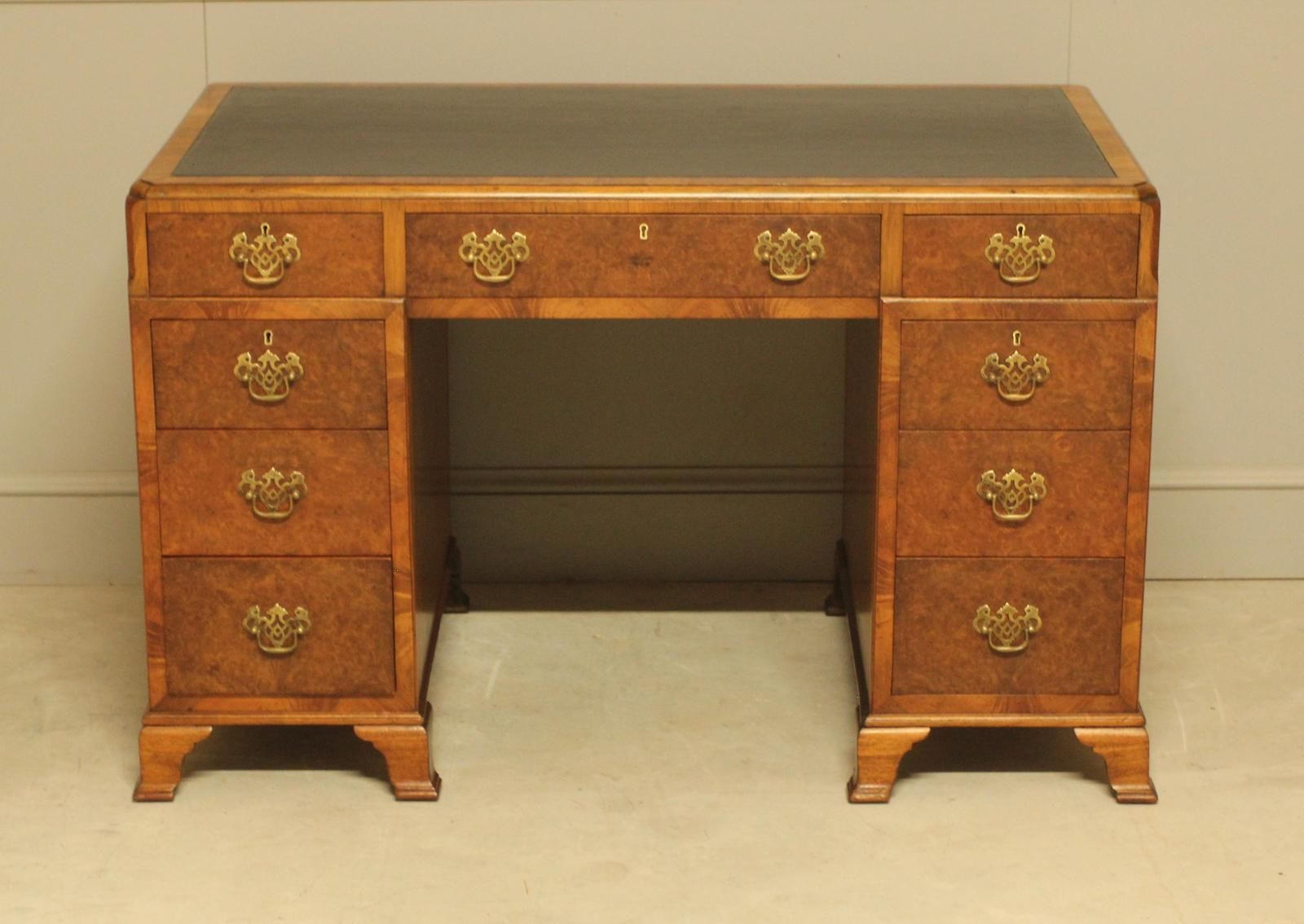 Burr Walnut Writing Desk, 1930s photo for sale
