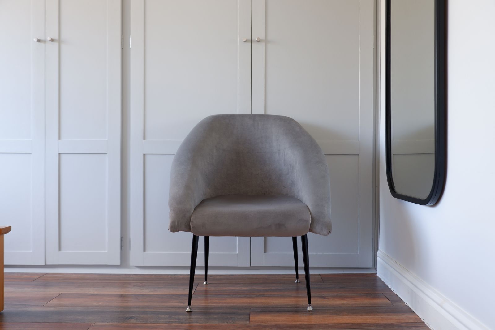 Set Of 2 Grey Velvet Mid Century Modern Ewa/Koln Armchairs 1960s Mcm photo for sale