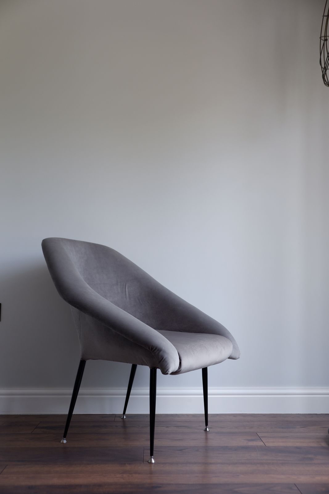 Set Of 2 Grey Velvet Mid Century Modern Ewa/Koln Armchairs 1960s Mcm photo 550.0