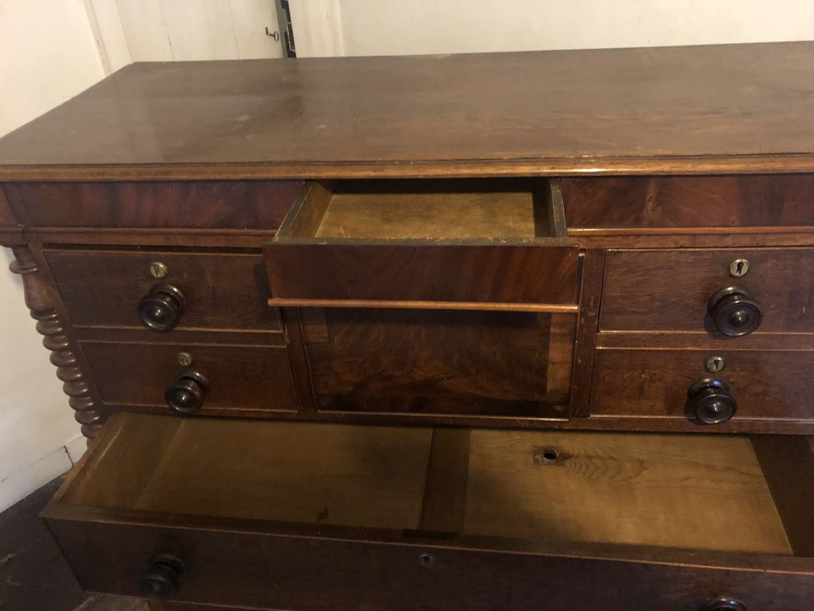 A Victorian Mahogany Chest Of Drawers With Secret Compartment photo furniture