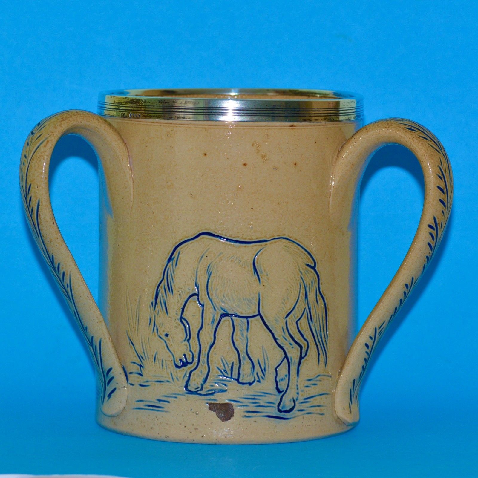 Outstanding Doulton Lambeth Horses Tyg By Hannah Barlow 1872