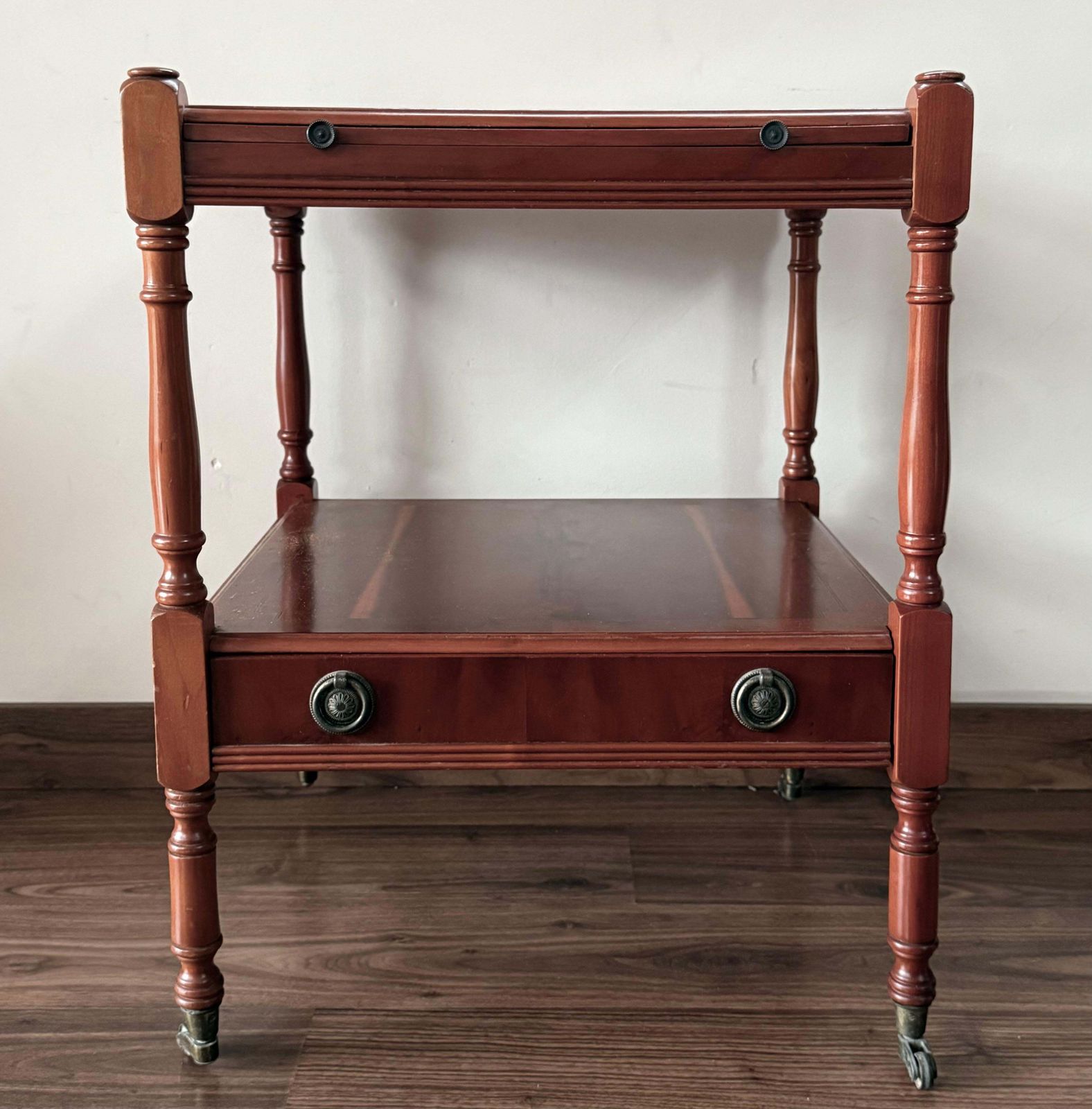 Early 20th Pair Of Oak Nightstands With Drawer And One Shelve photo furniture