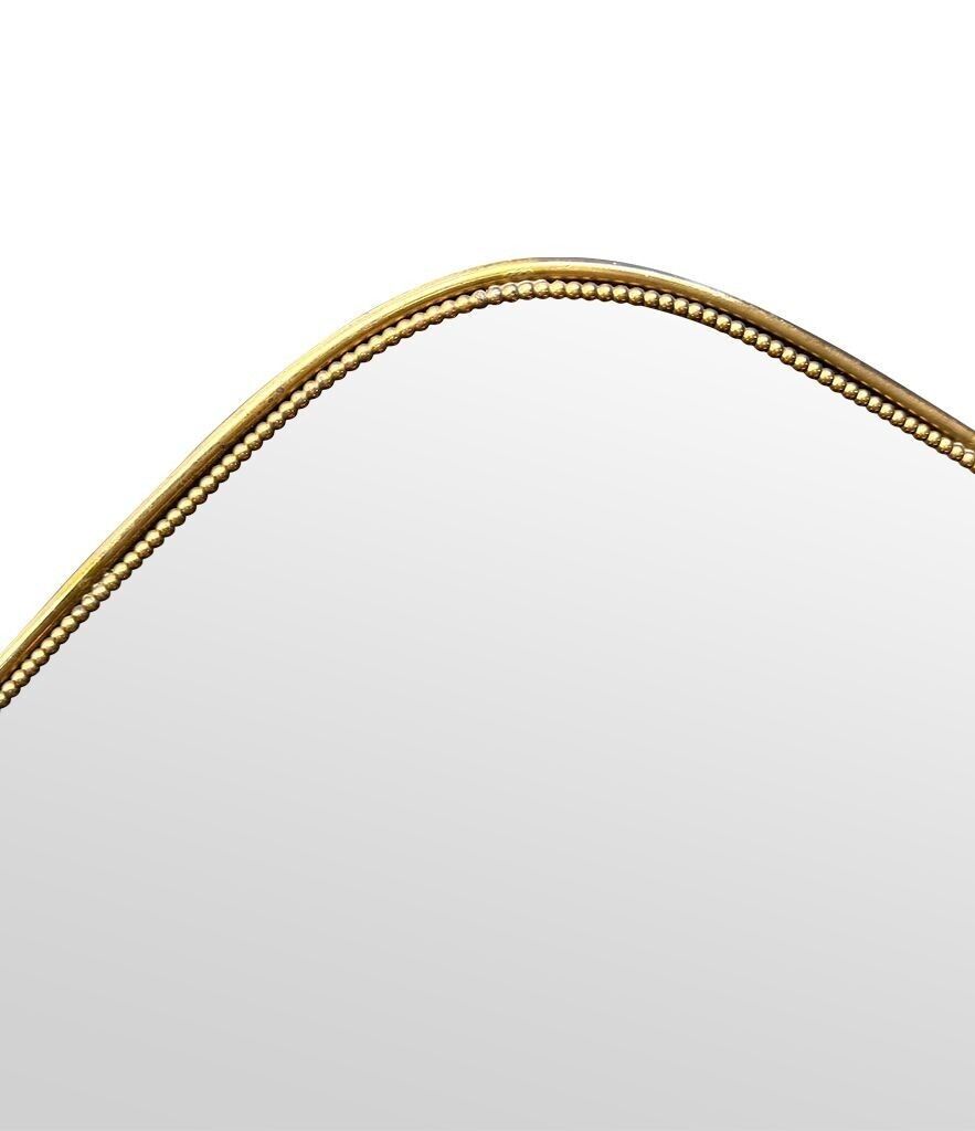 An Orignal Unusual 1950s Italian Brass Framed Mirror, With Beaded Detailing photo 2450.0