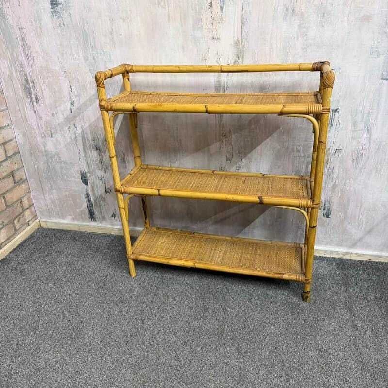 Retro 3 Tier Bamboo Shelving Unit Bookcase Bathroom Storage
