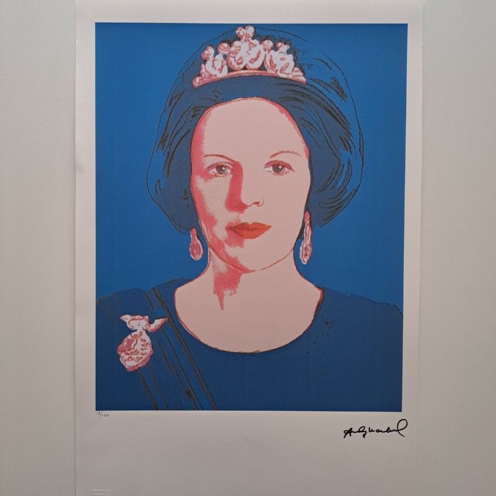 Andy Warhol Signed Queen Beatrix Of The Netherlands Certificate Leo Castelli photo furniture