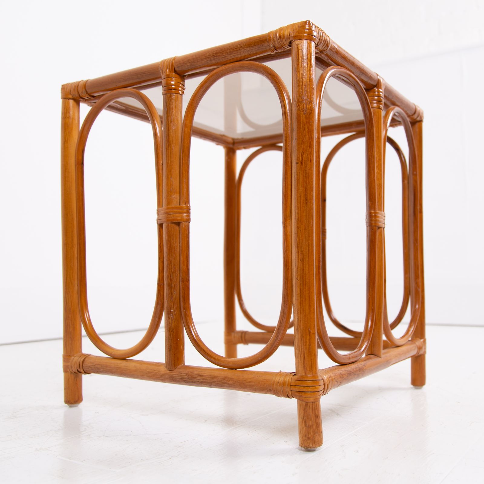 Nest Of 3 Mid Century Bamboo Side Tables photo Furniture