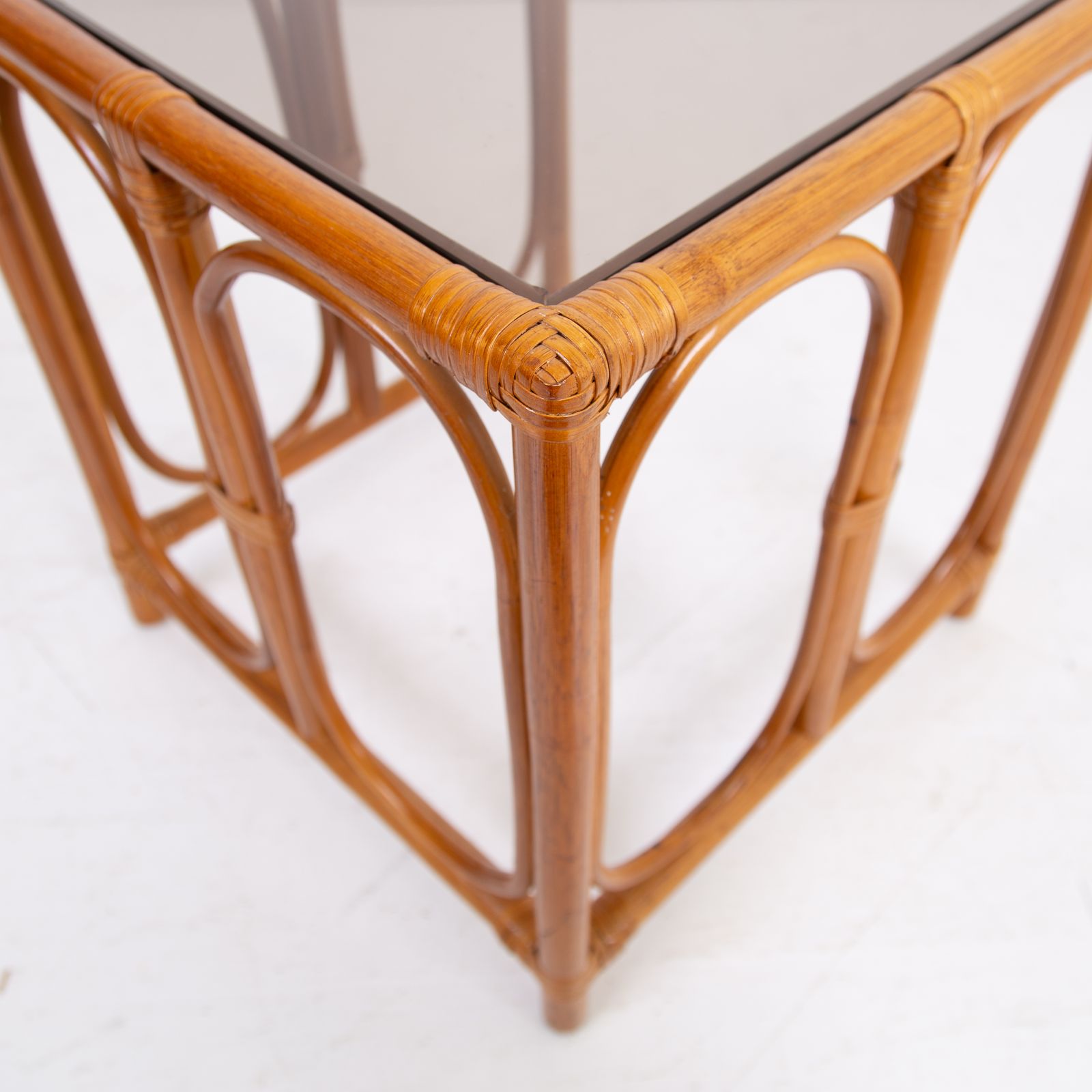 Nest Of 3 Mid Century Bamboo Side Tables photo vinterior