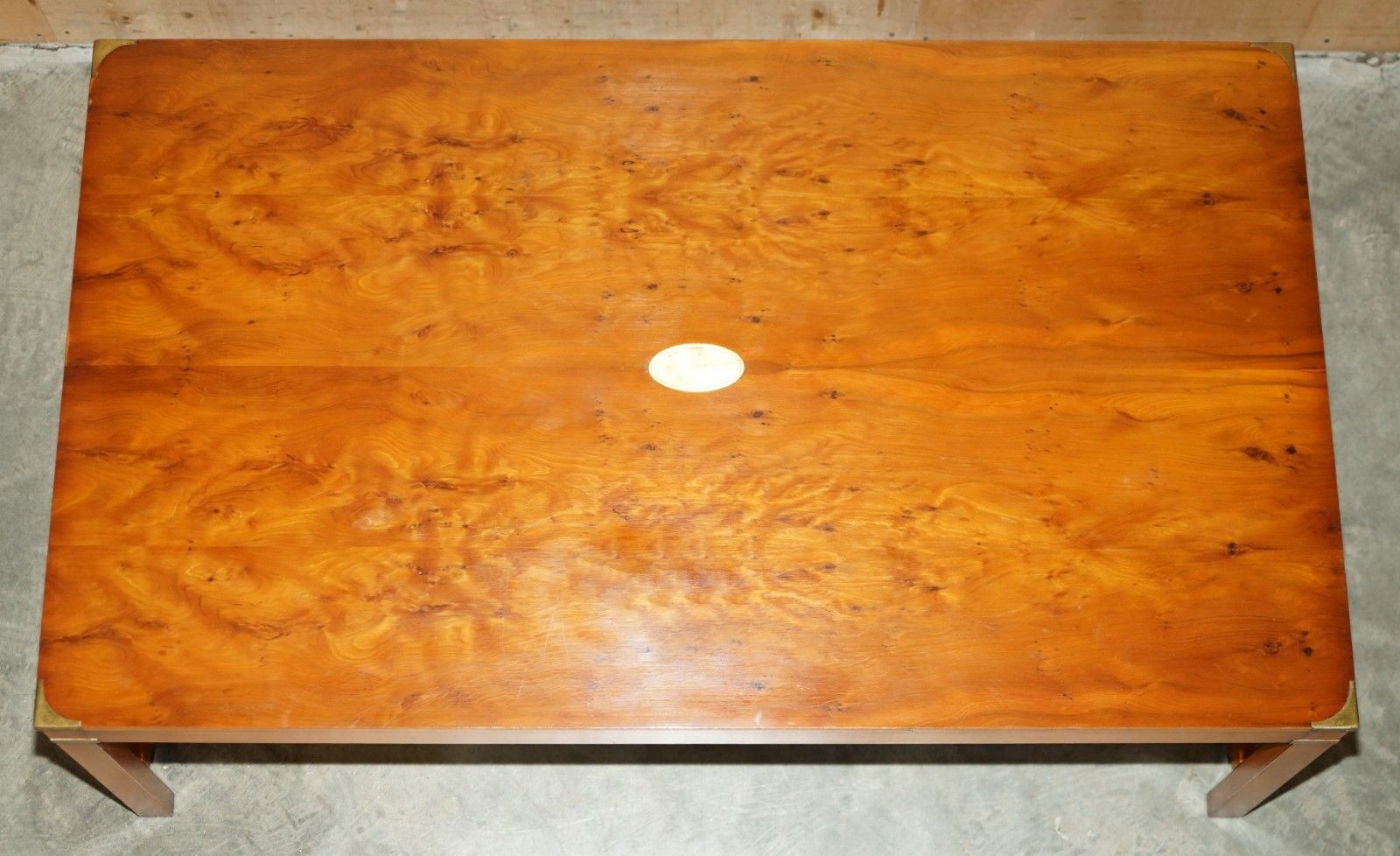 Fully Restored French Polished Harrods Kennedy Military Campaign Coffee Table photo for sale