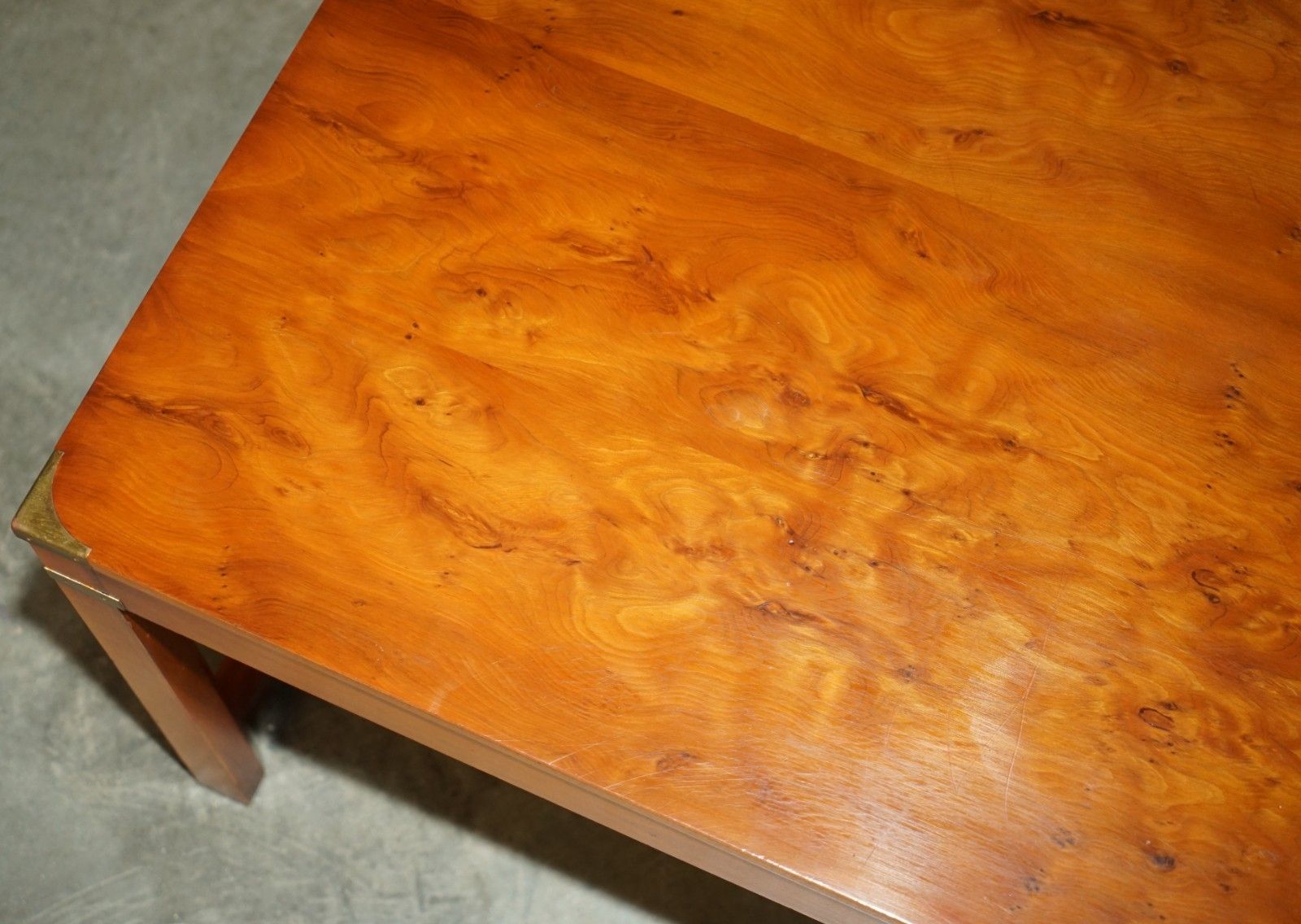 Fully Restored French Polished Harrods Kennedy Military Campaign Coffee Table photo vintage