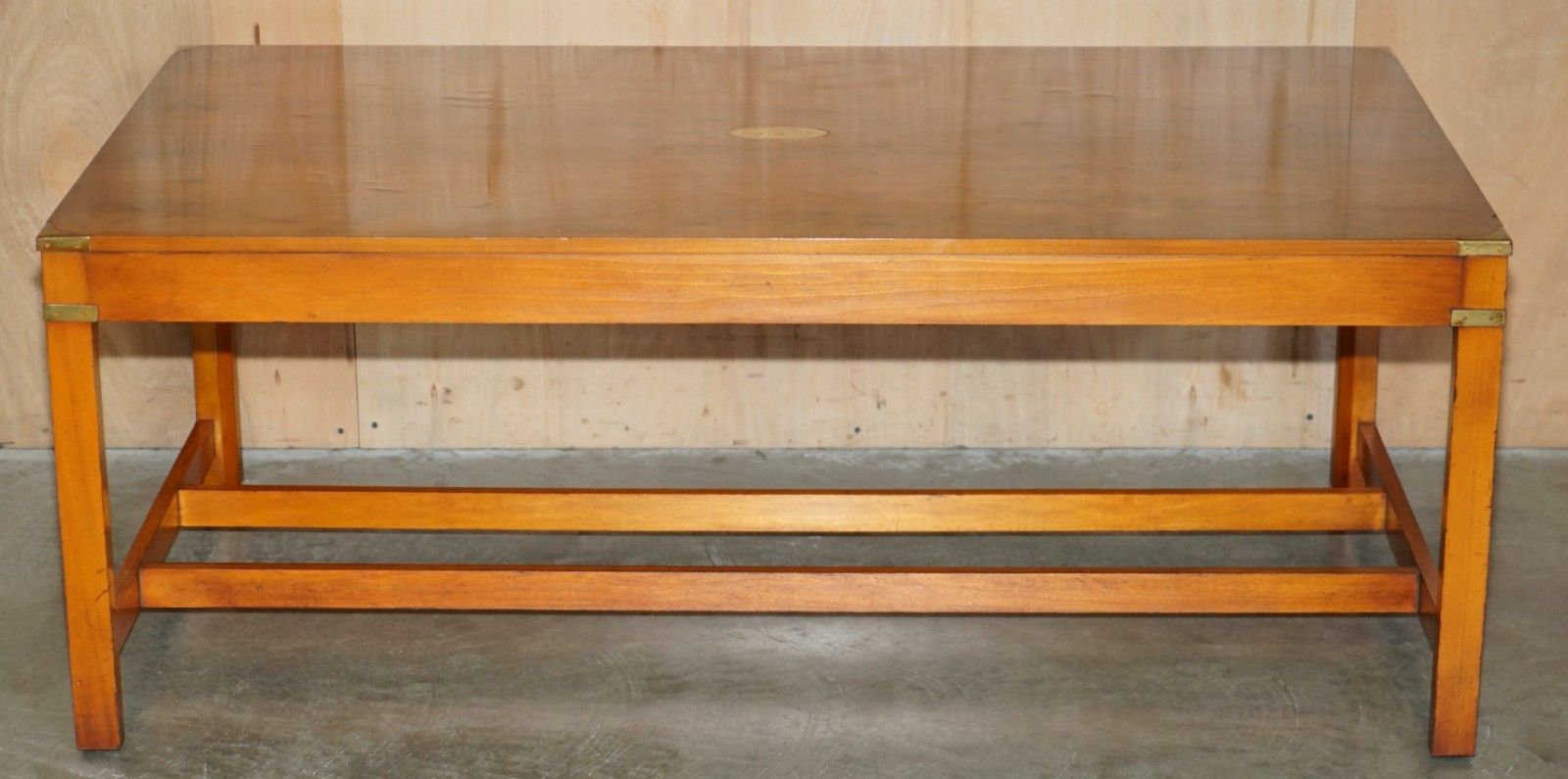 photo buy Fully Restored French Polished Harrods Kennedy Military Campaign Coffee Table