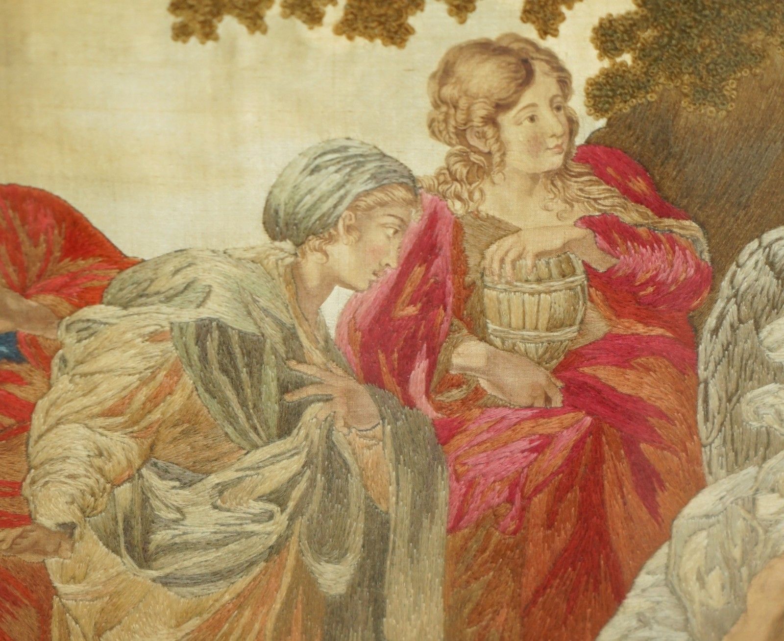 Art Fine 1860 Silk Embroidery Of Annibale Carracci 1598 The Three Marys At The Tomb photo