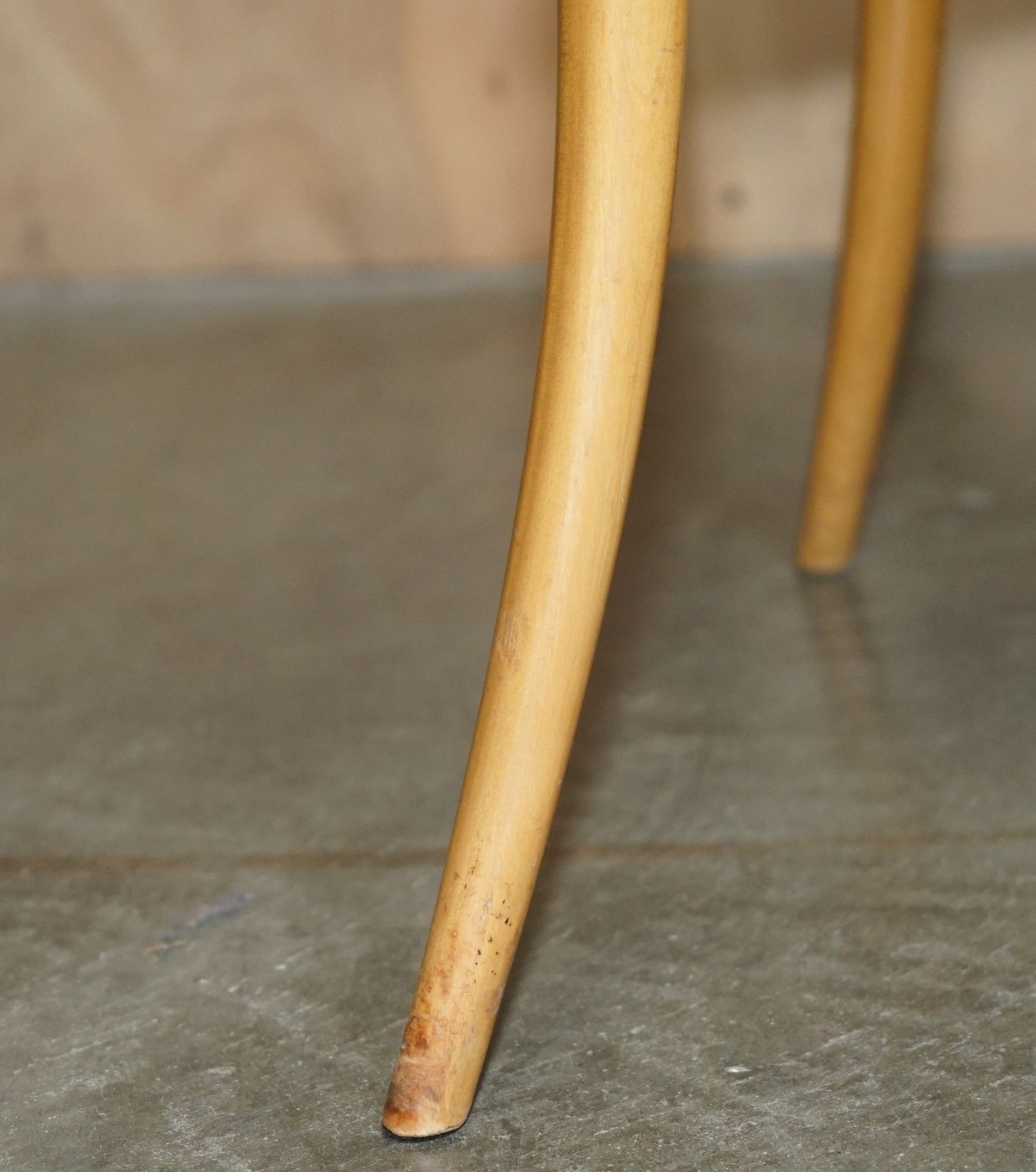 photo for sale Pair Of French Circa 1950's Cherrywood & Glass Rene Prou Attriubted Side Tables