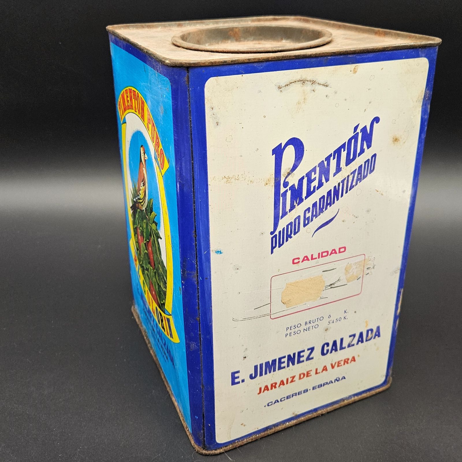 Rare Advertising Tin Can By Pimentón Puro De Jaraiz De La Vera. 1920   1930 photo 200.0