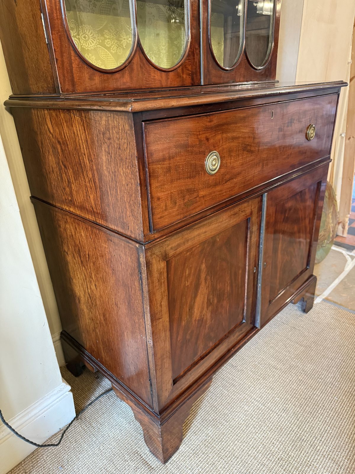 Antique Mahogany Secretaire Writingdesk Bookcase Old Times Furnishing Co, London photo vintage