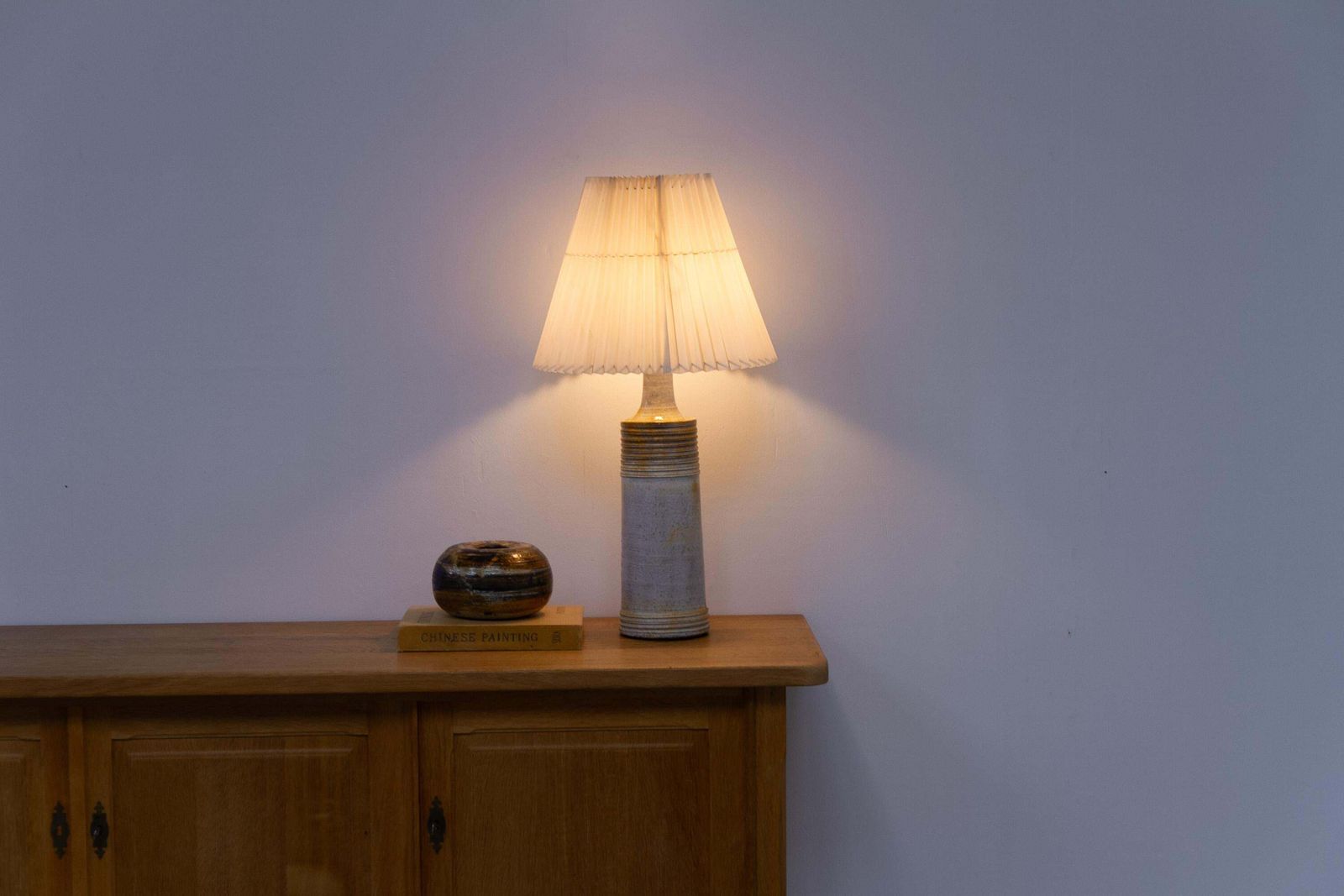 Tall Danish Mid Century Stoneware Table Lamp By Frimann, 1970s. photo 497.0