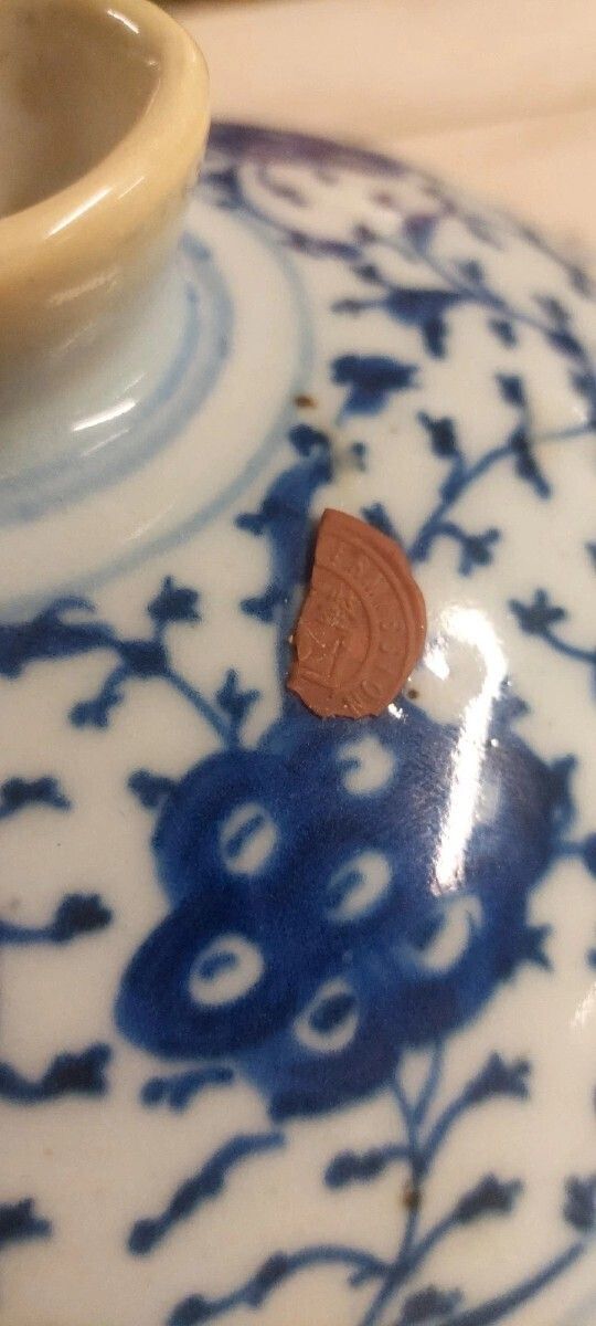 Antique Blue And White Porcelain Pot From China, Qing Dynasty, 19th Century photo Home Decor