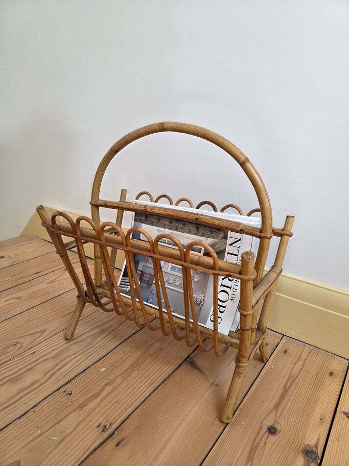 Vintage Bamboo Magazine Rack photo furniture