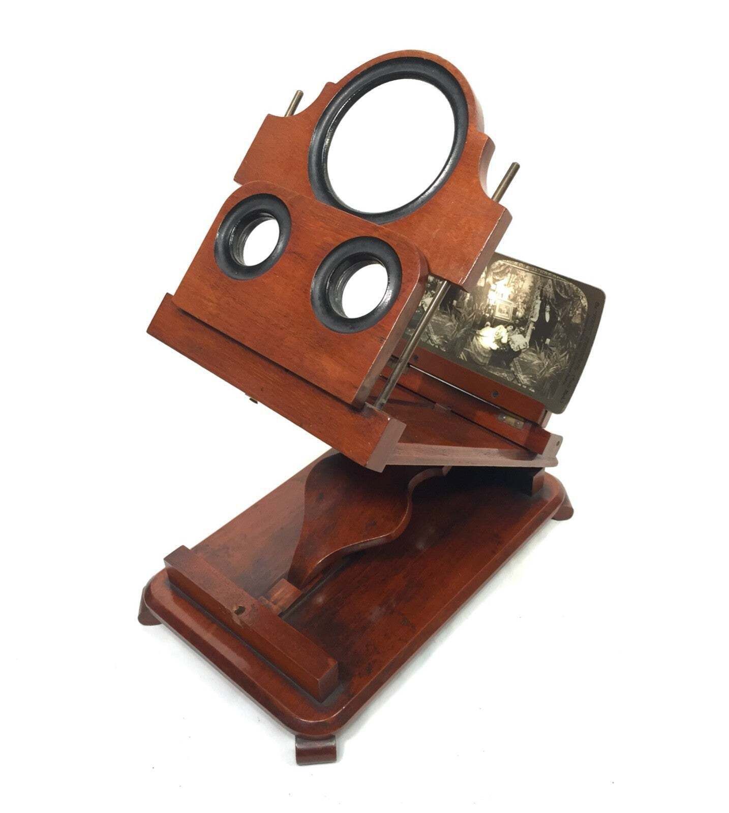photo for sale Antique Victorian Wooden Mahogany Graphoscope / Picture Viewer / Stereoscope