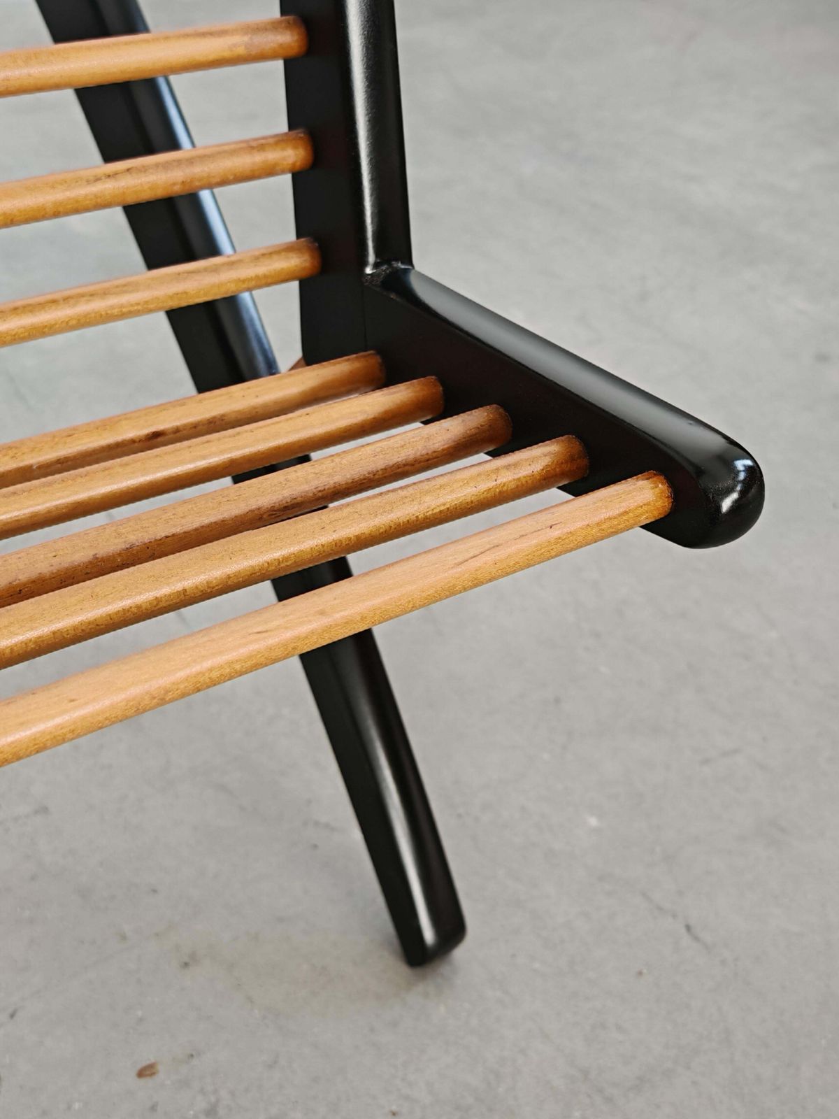 Furniture Mid Century Modern Coffee Table "Gazelle" In Pear Wood, Yugoslavia 1960s photo