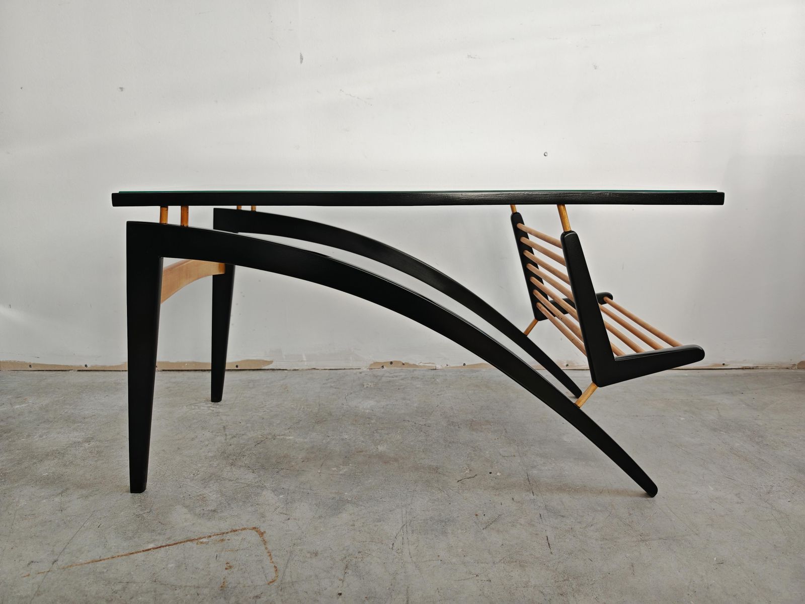 2500.0 Mid Century Modern Coffee Table "Gazelle" In Pear Wood, Yugoslavia 1960s photo