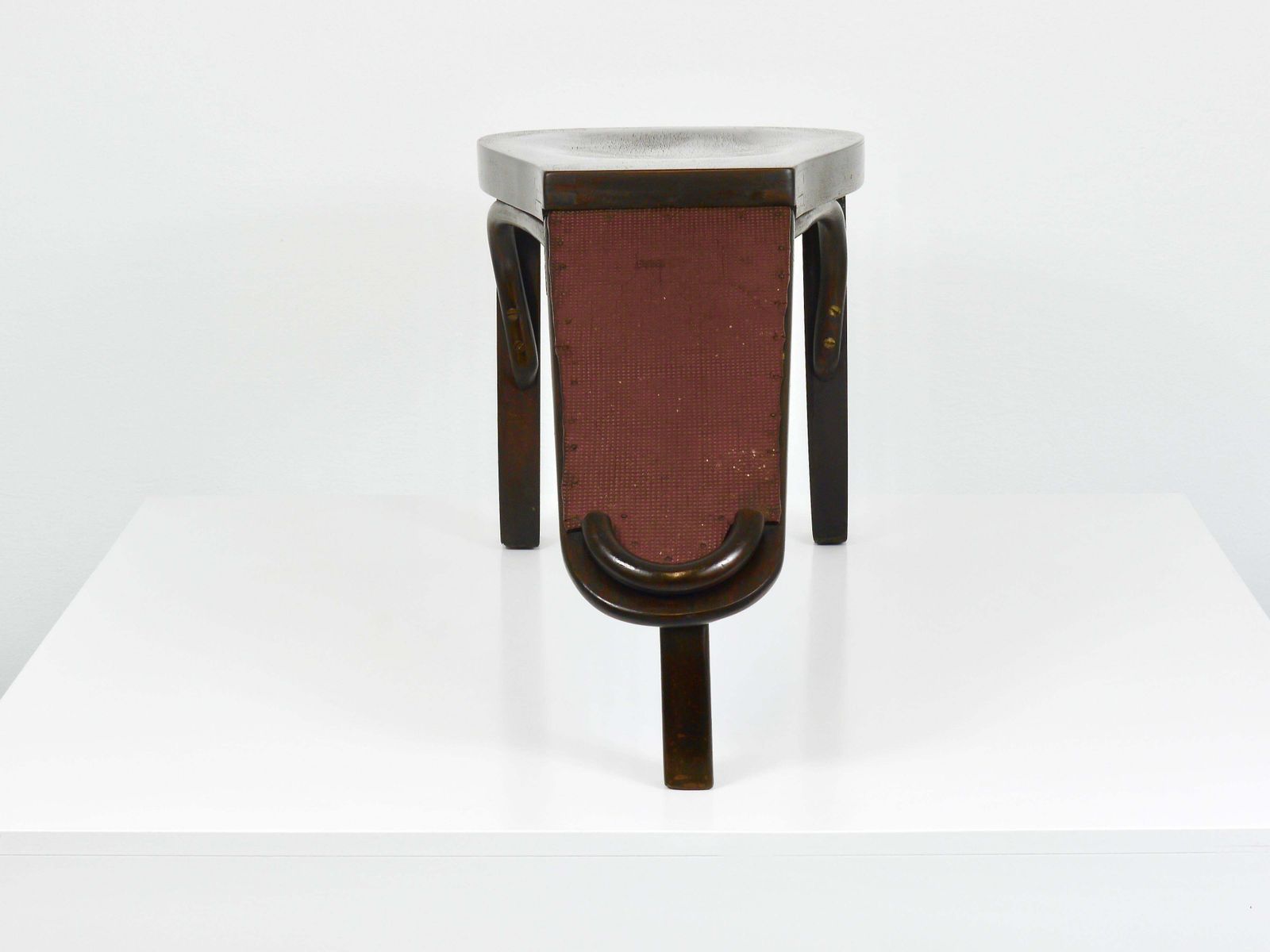 Thonet Art Nouveau Bentwood Shoe Shine Or Fitting Stool, Vienna, Austria, 1900s photo vinterior