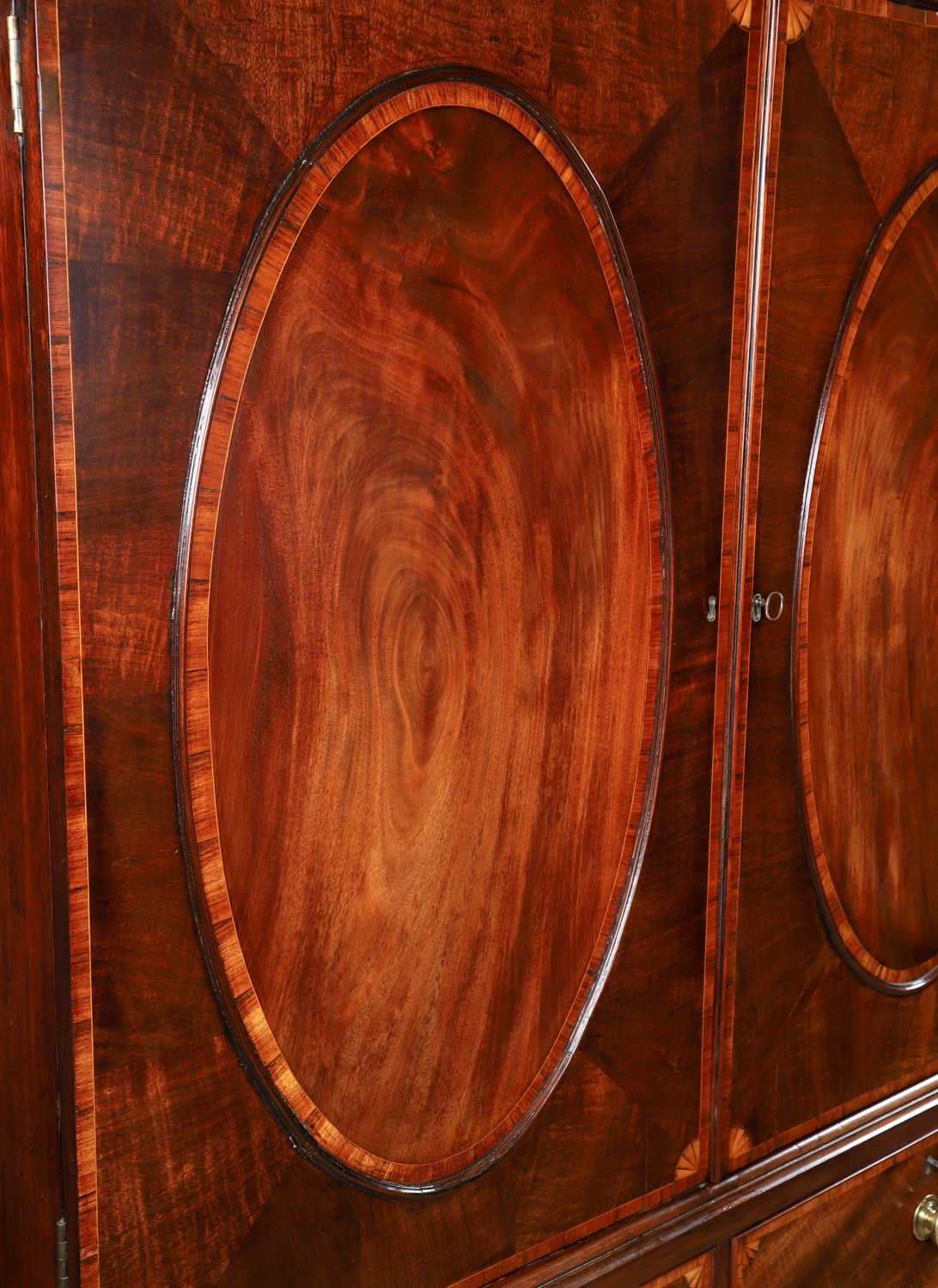 photo buy English Georgian Flame Mahogany Linen Press Chest Wardrobe Armoire (Circa 1780)
