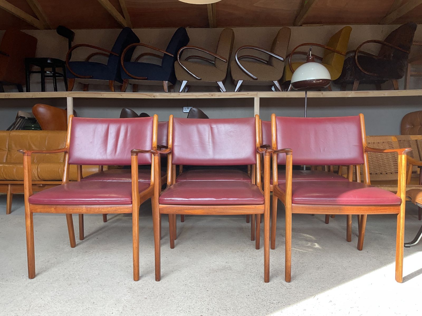 photo furniture Set Of 6 Mid Century Dining By Ole Wanscher And P. Jeppesen Furniture 1960s