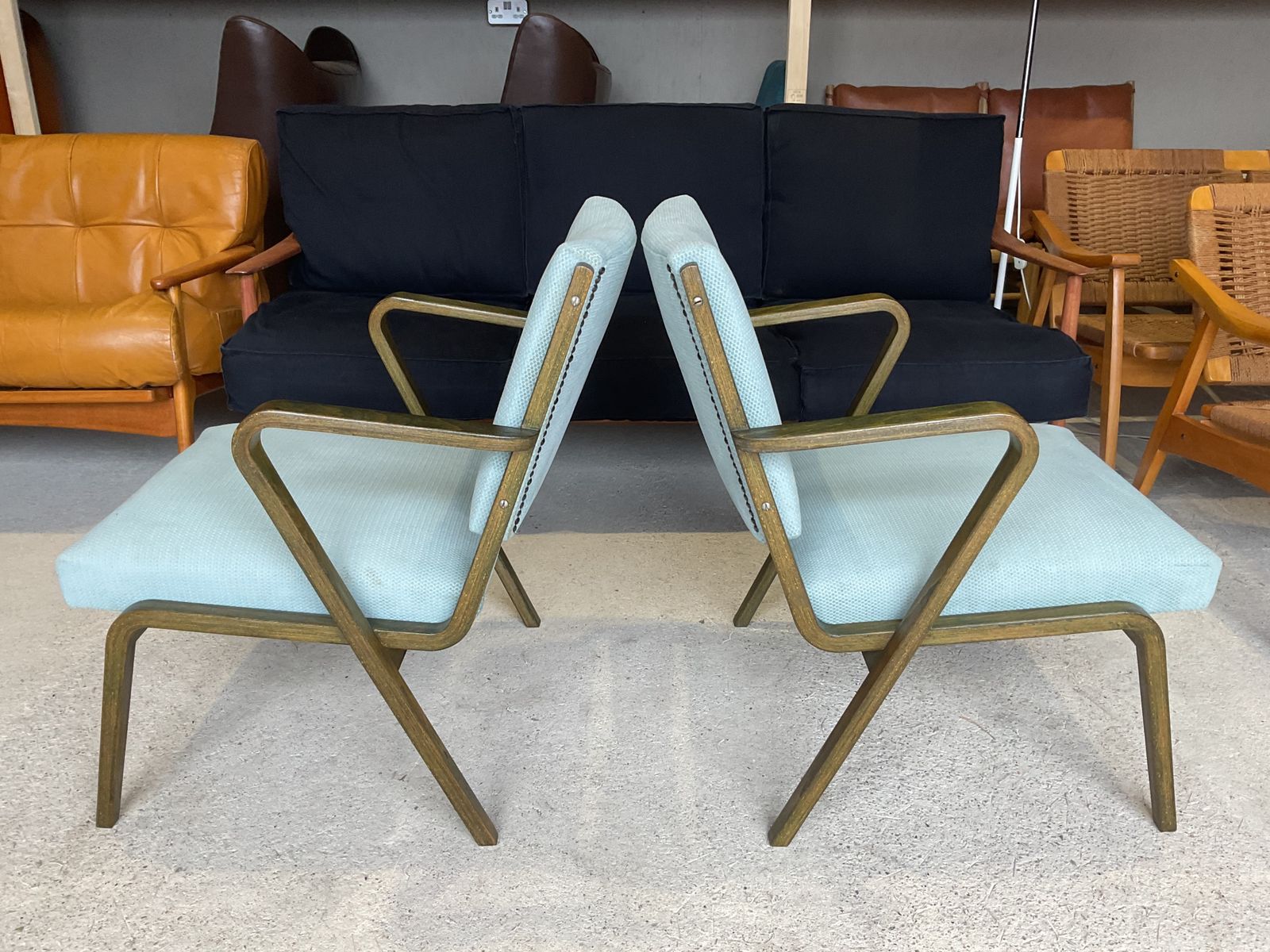 Bauhaus Easy Chairs By Selman Selmanagic For Veb Deutsche Werkstätten Hellerau, German Ussr, 1950s, Set Of 2 photo 985.0