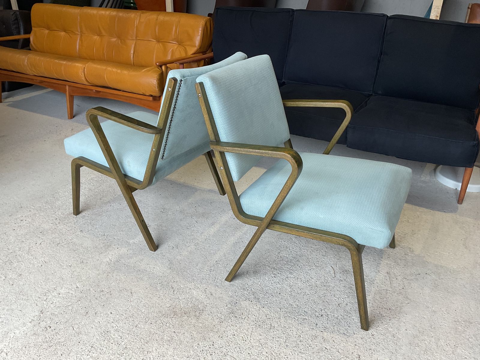 Bauhaus Easy Chairs By Selman Selmanagic For Veb Deutsche Werkstätten Hellerau, German Ussr, 1950s, Set Of 2 photo vinterior