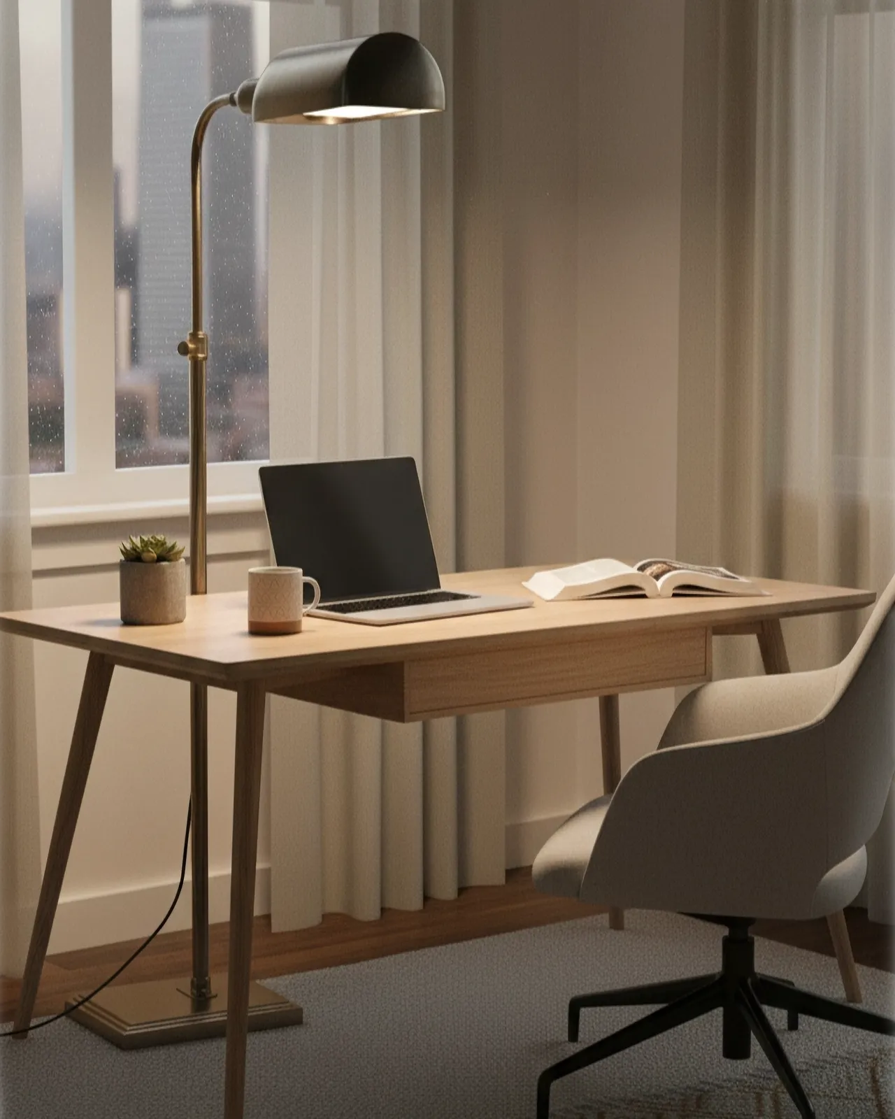photo for sale Industrial Style Banker's Shade , Adjustable Floor Lamp