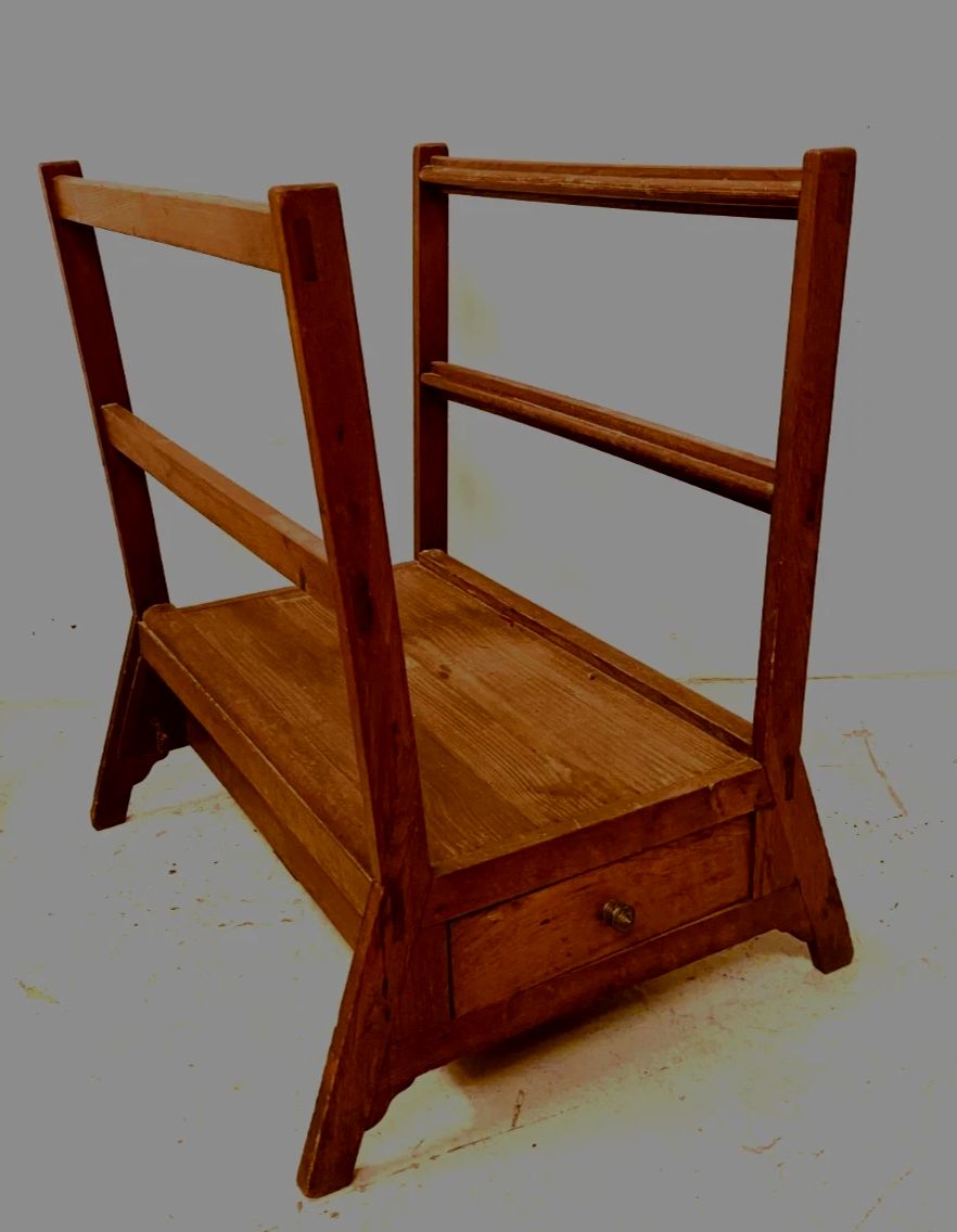 Solid Oak Drawing Cardboard Holder 20th Century photo vinterior