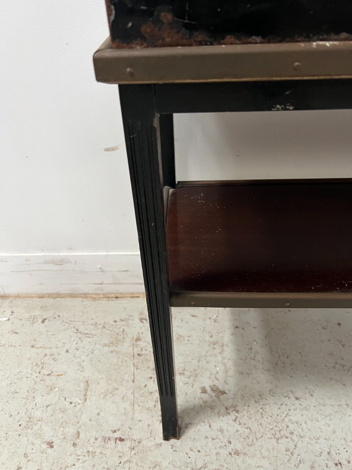 Console And Planter In Wood And Lacquered Sheet Metal XX Century photo Furniture