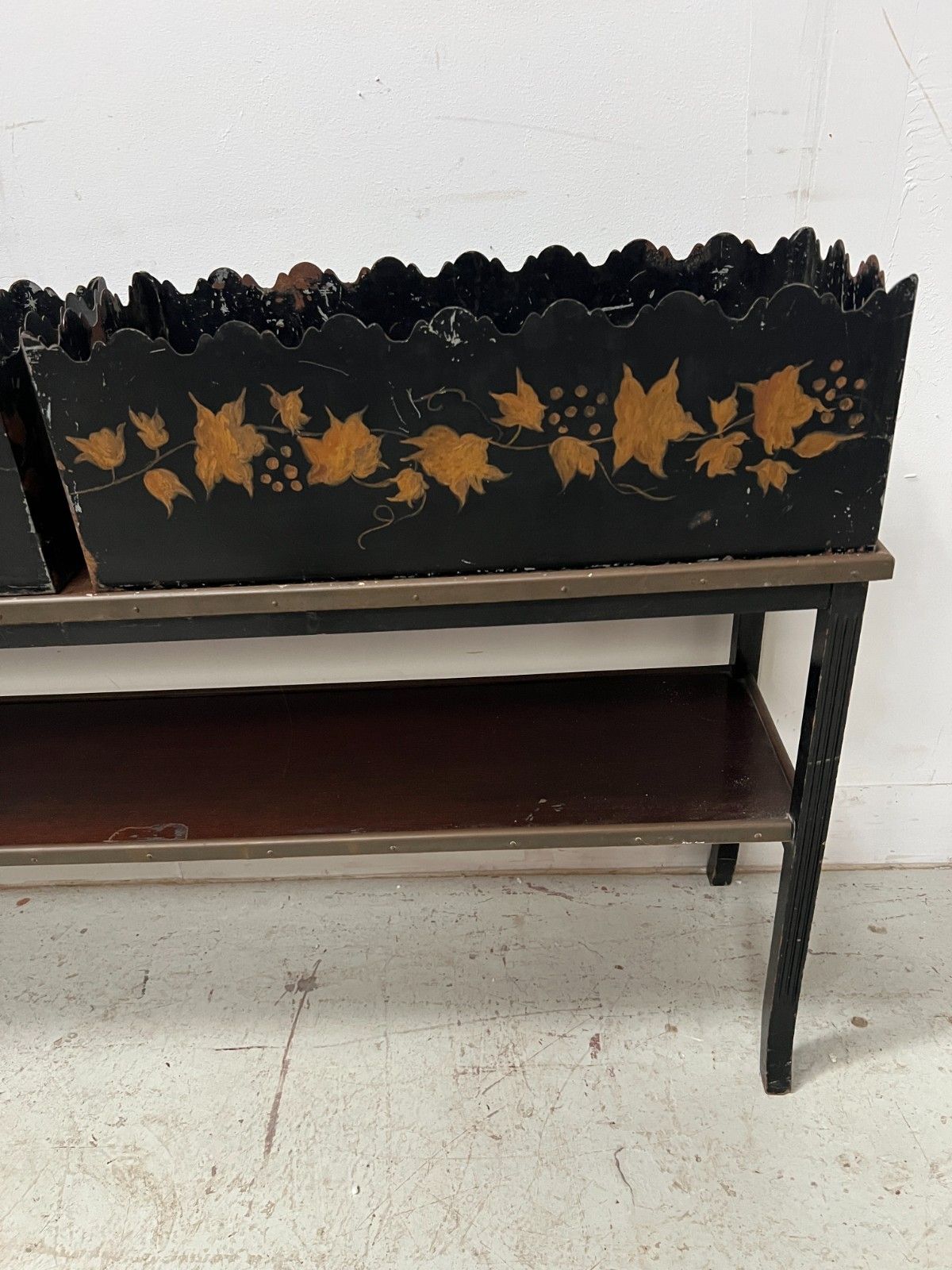 Furniture Console And Planter In Wood And Lacquered Sheet Metal XX Century photo