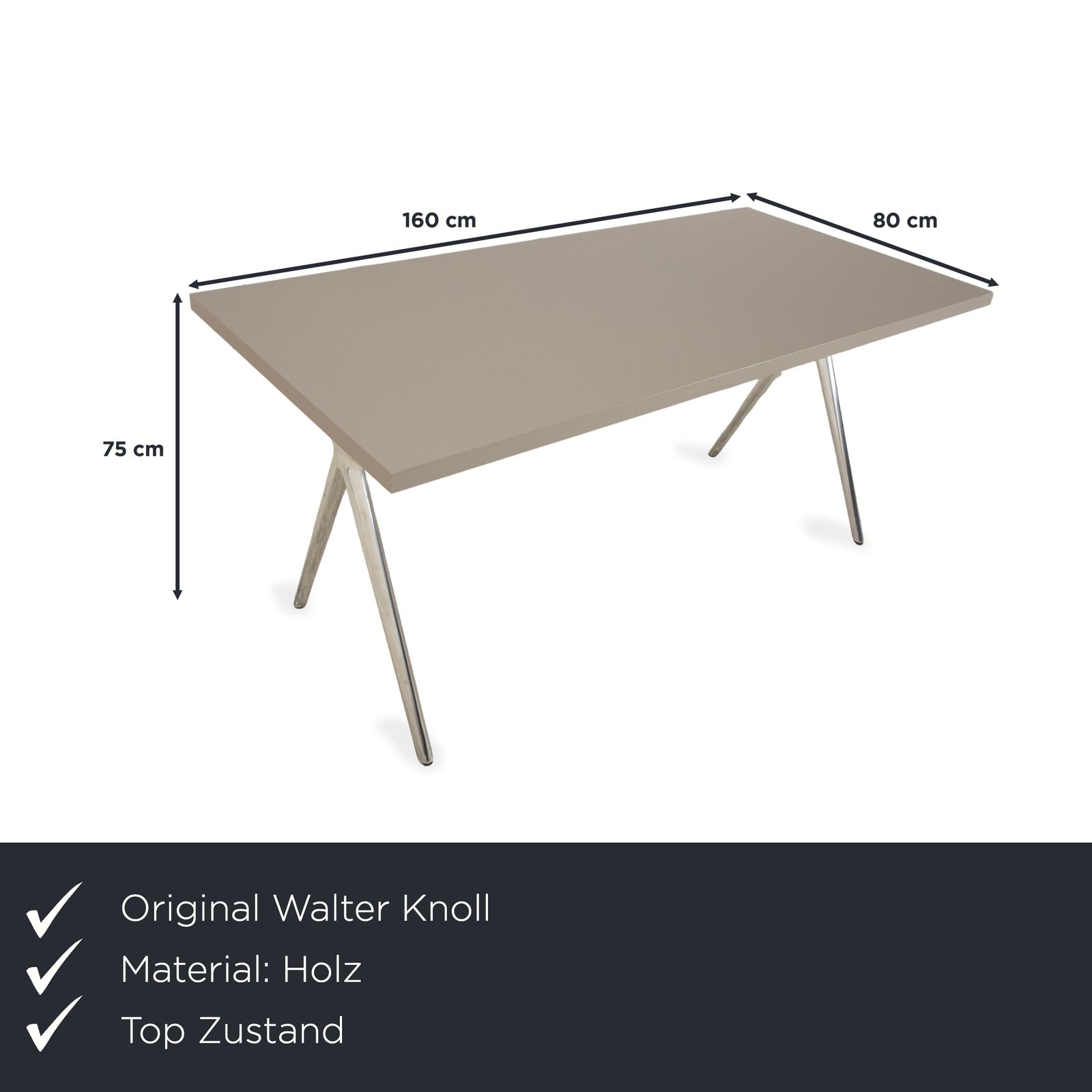 Walter Knoll Conference X Houten Bureautafel Vergadering Grijs 160 X 80 Cm Thuiskantoor photo furniture