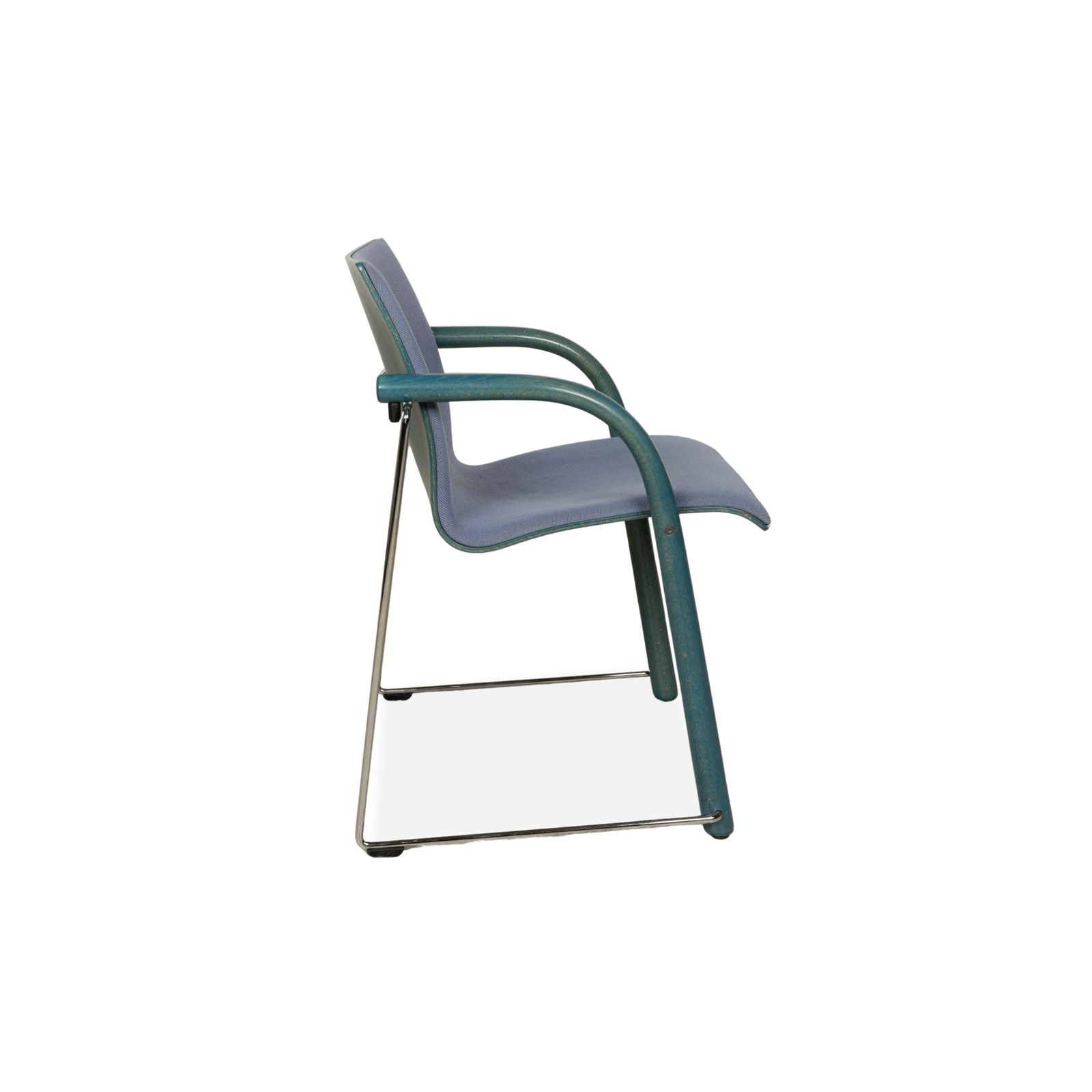 Set Of 6 Thonet S320 Fabric Chairs Blue Grey photo buy