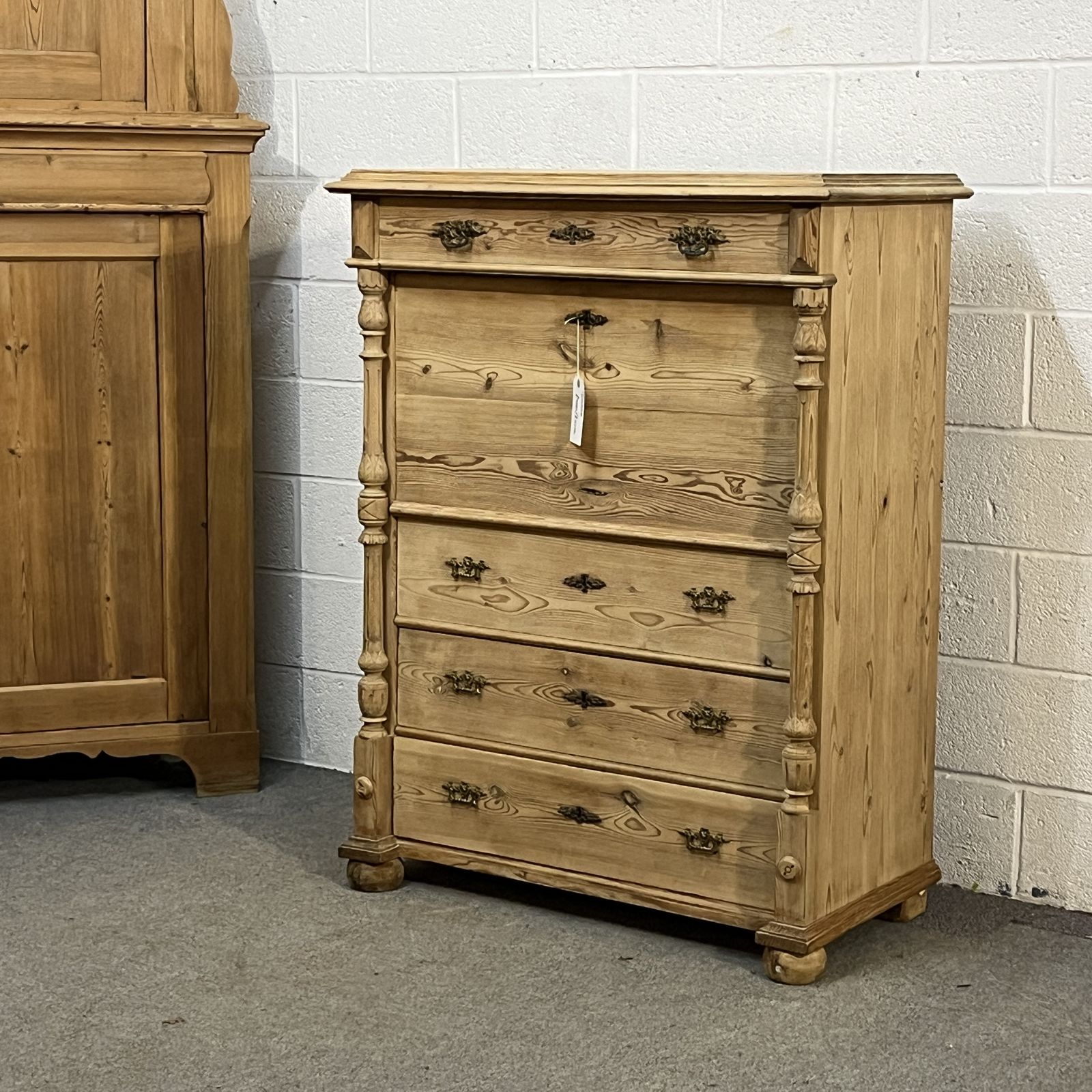 Antique Pine Secretaire Desk With Secret Drawers photo vinterior