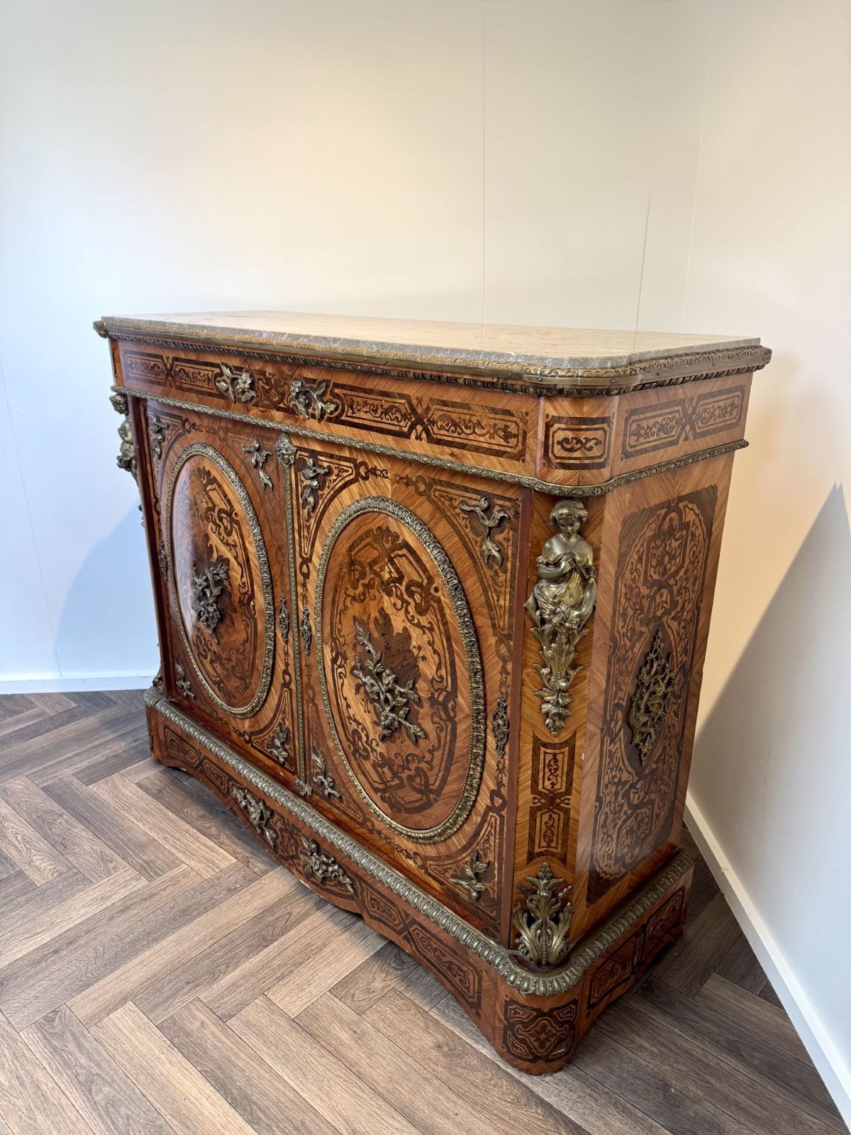 Exquisite Quality Antique 19th Century French Marquetry Inlaid Cabinet photo 12500.0