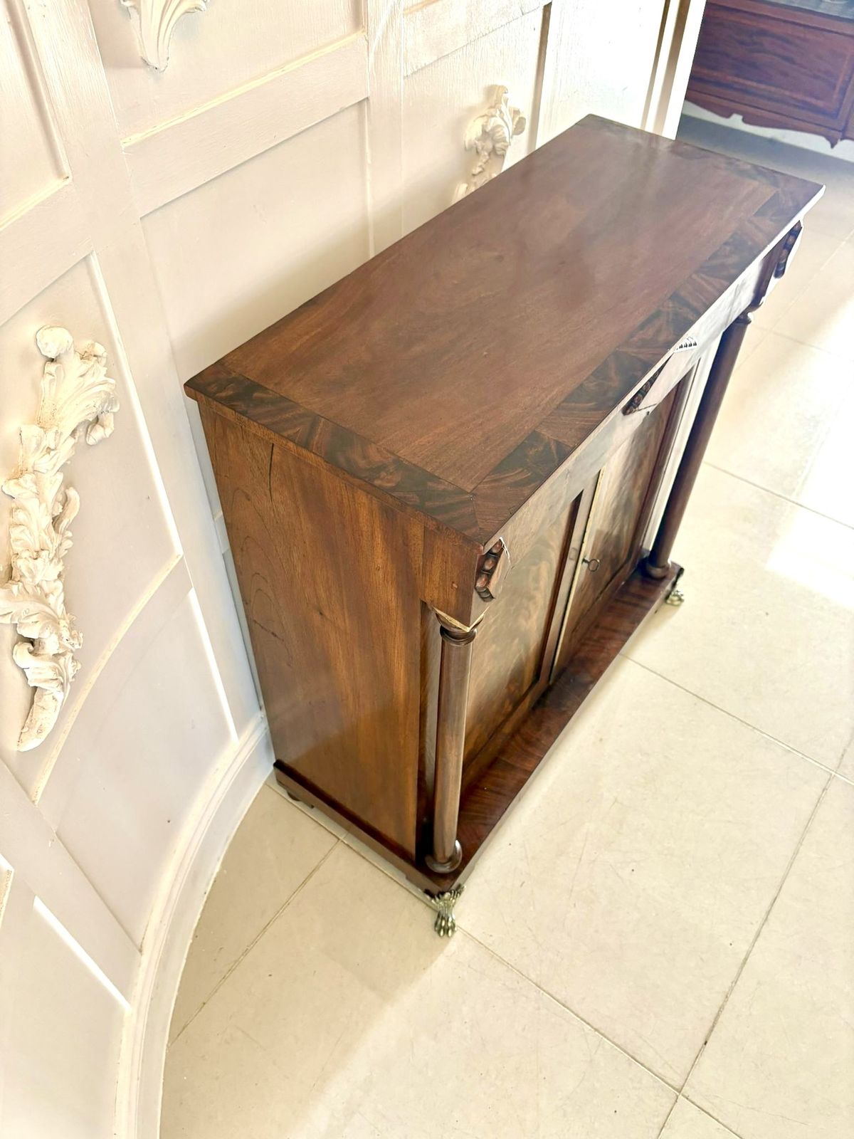 Fine Antique 19th Century Figured Mahogany Chiffonier Cabinet photo Furniture