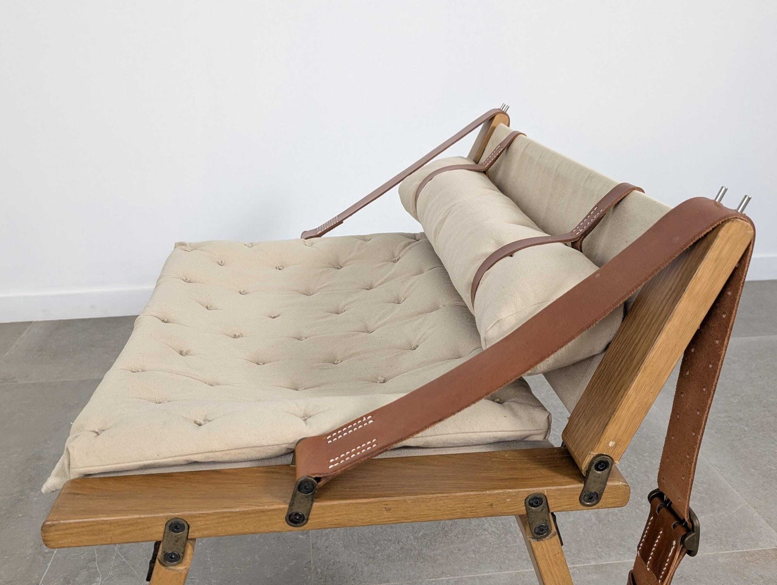 Sillón Danés En Lona Y Cuero, Siglo XX photo vinterior